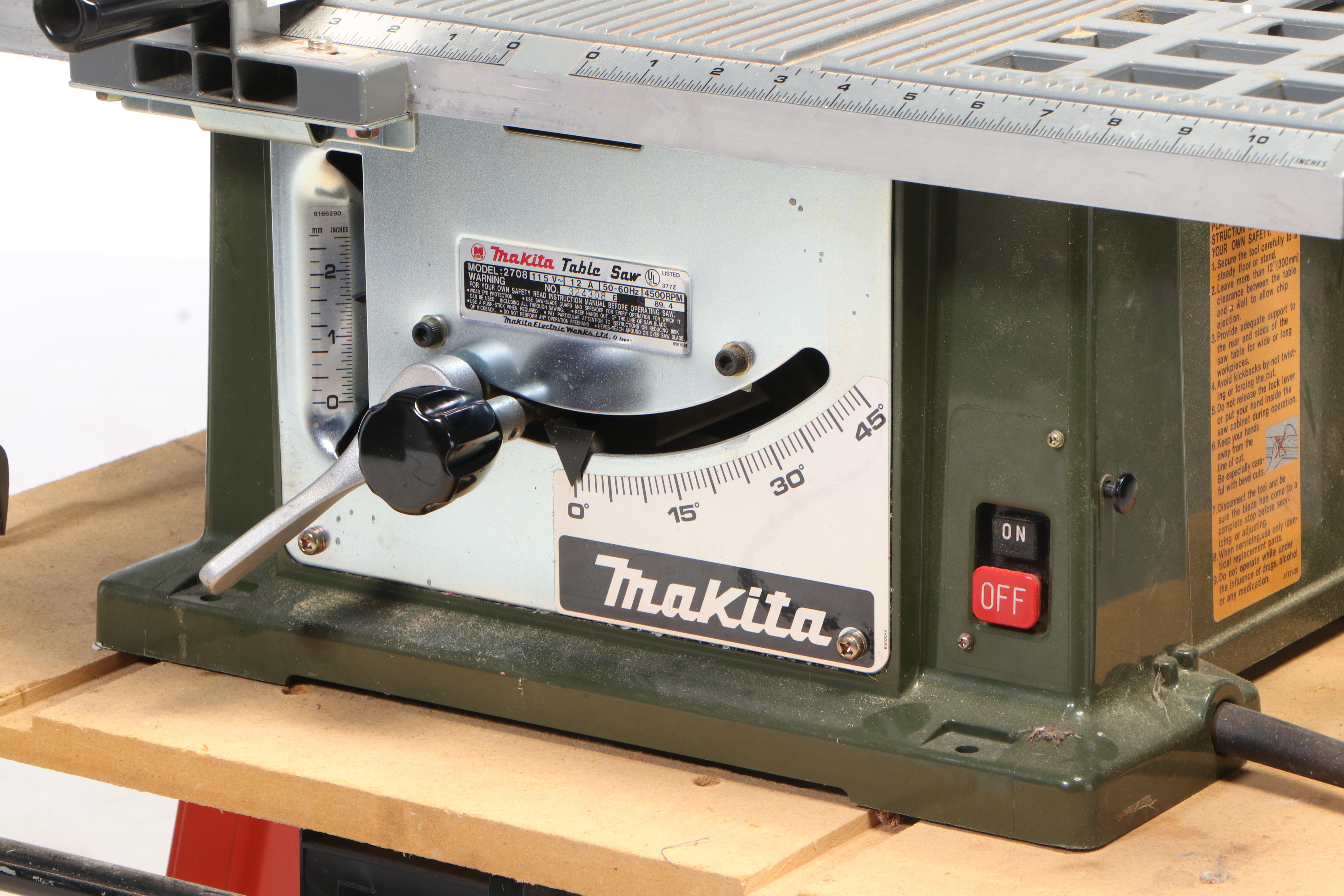 Makita Table Saw with Hirsh Saw Table Workbench