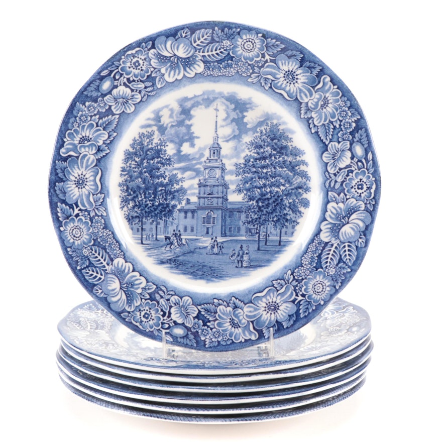 Straffordshire "Liberty Blue" and Royal Warwick Ironstone Transferware