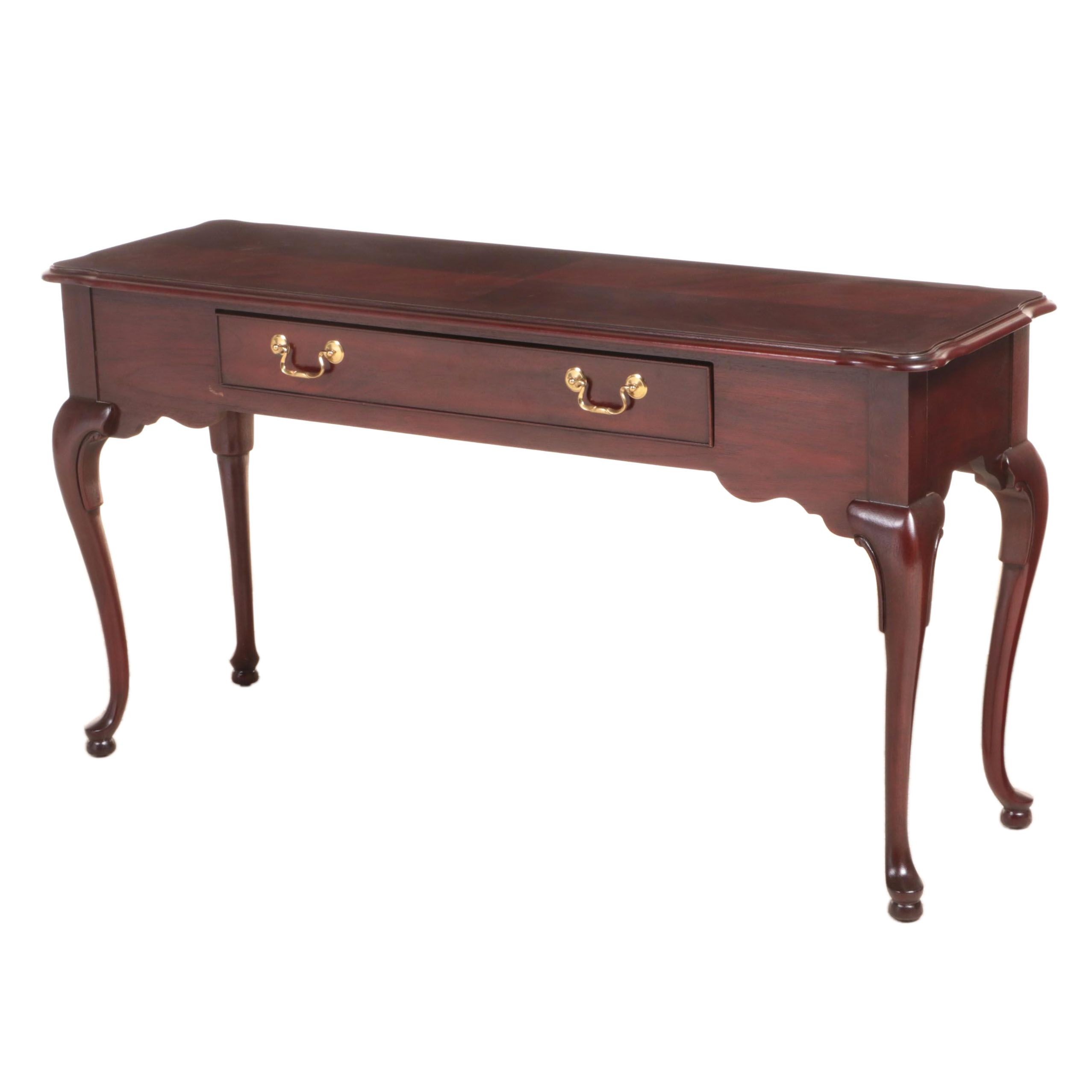 Thomasville Queen Anne Style Mahogany Sofa Table