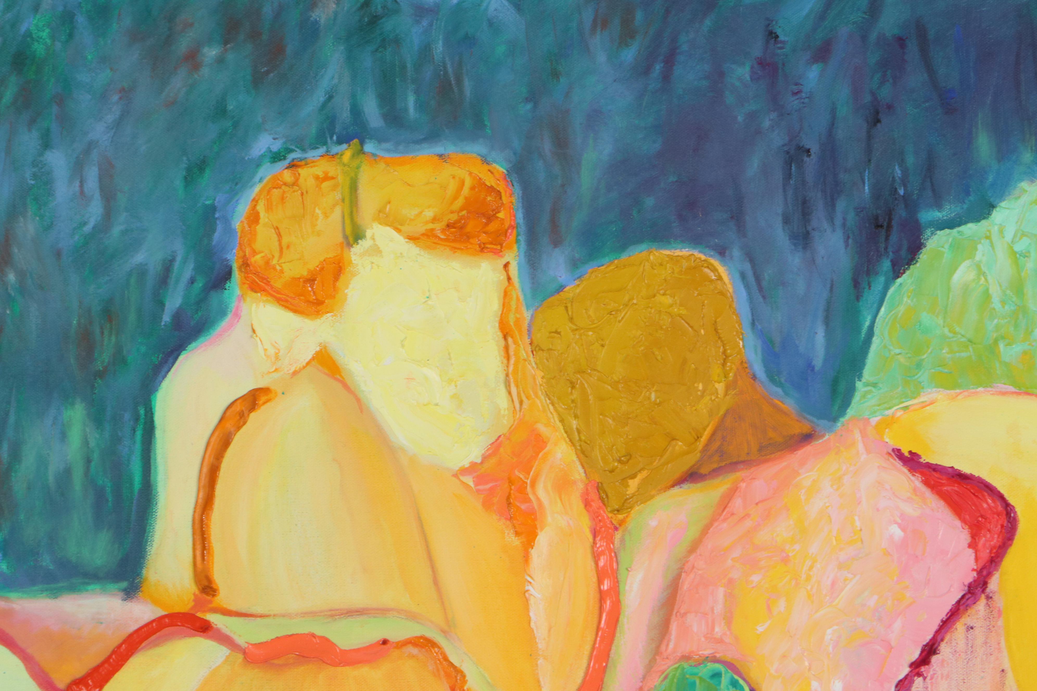 Suzie Wright Oil Painting "War of the Roses", 21st Century