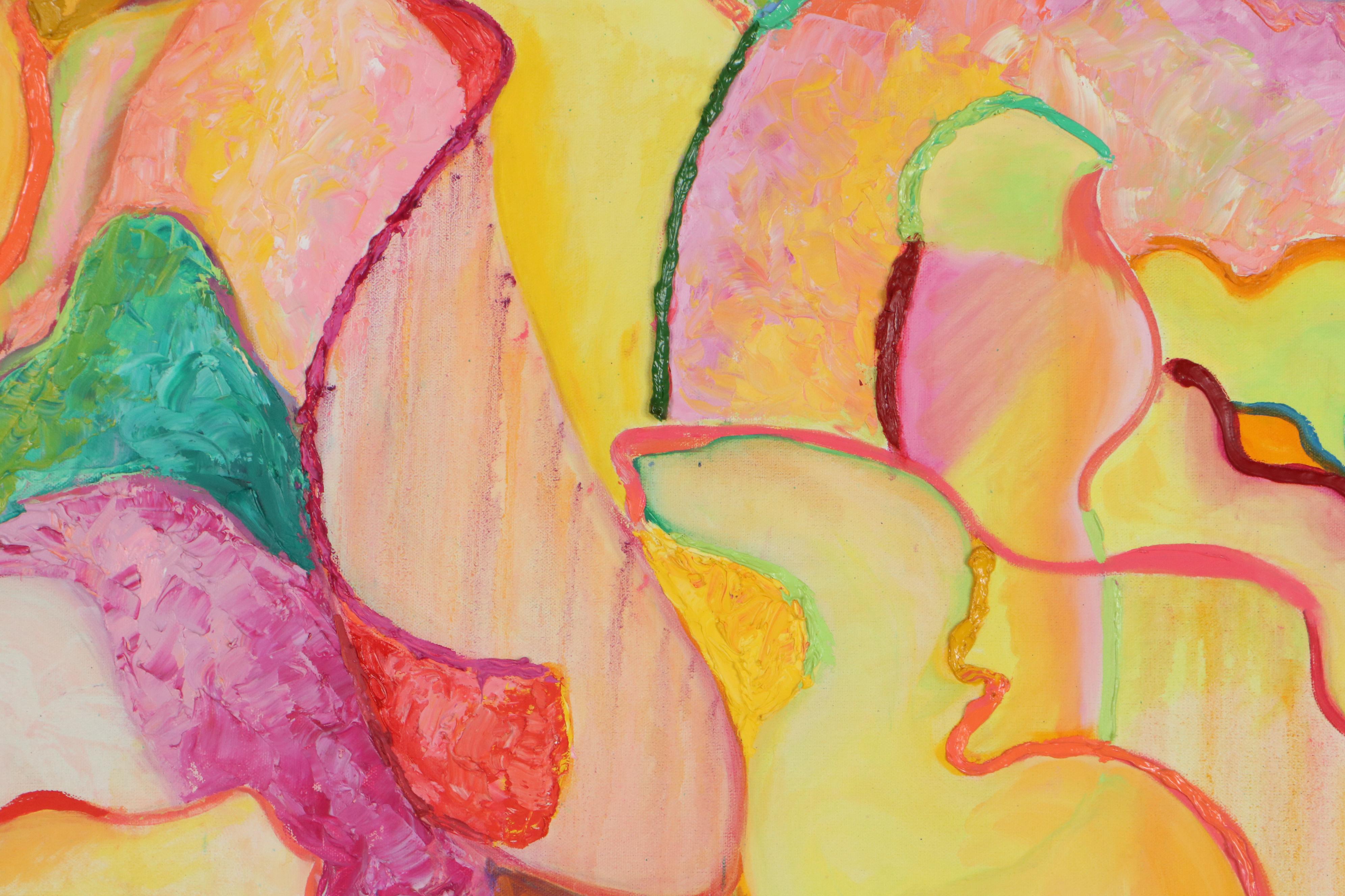 Suzie Wright Oil Painting "War of the Roses", 21st Century