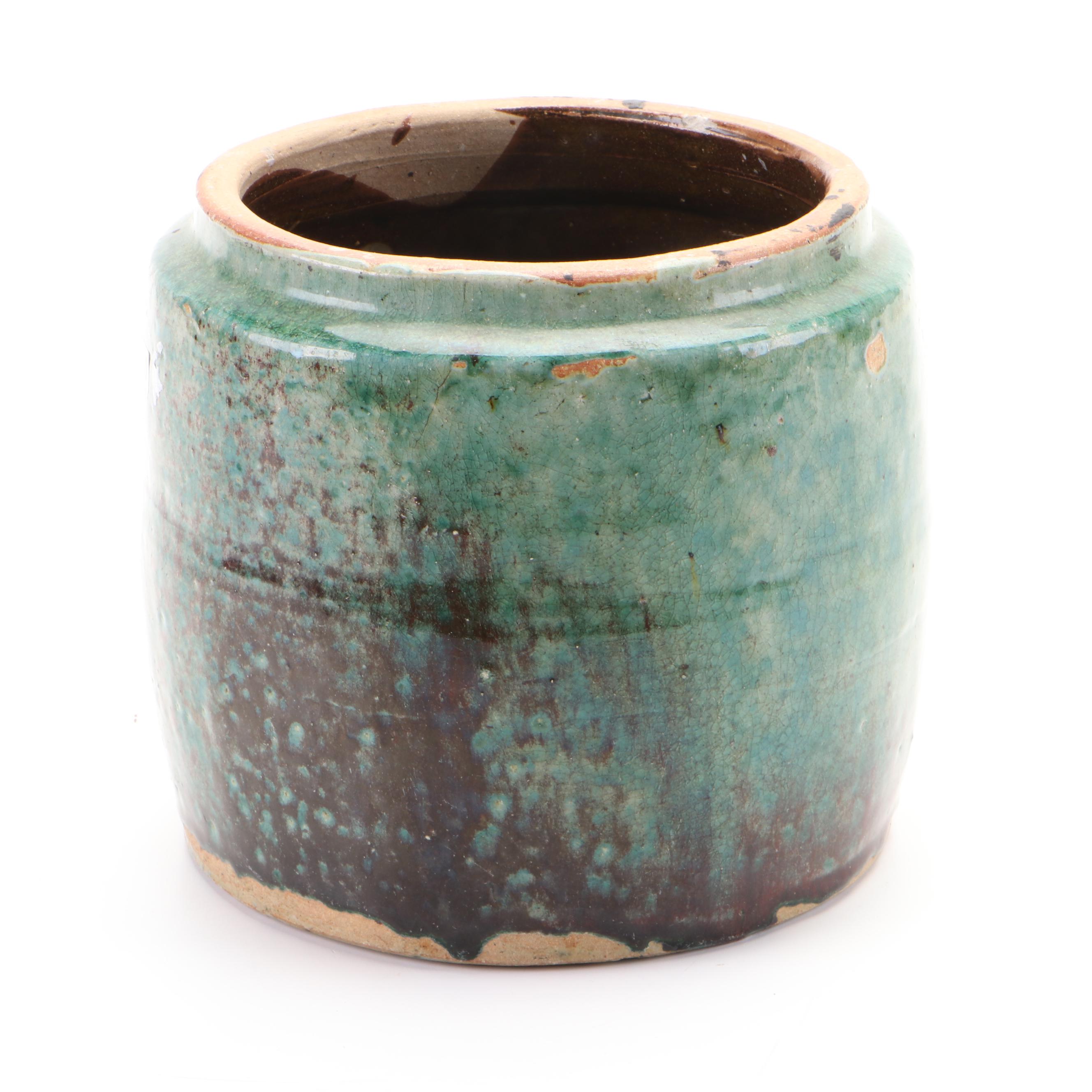 Southeast Asian Foot Bath Planter with Other Earthenware Vessels