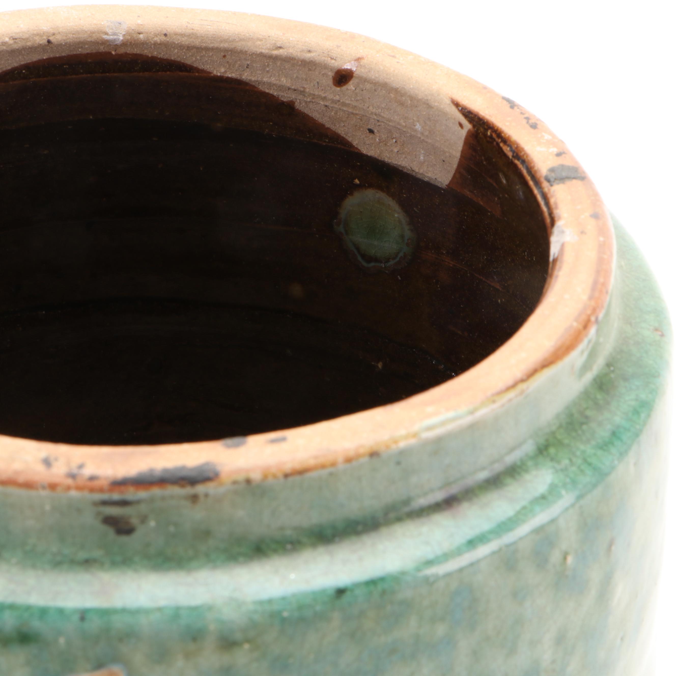 Southeast Asian Foot Bath Planter with Other Earthenware Vessels