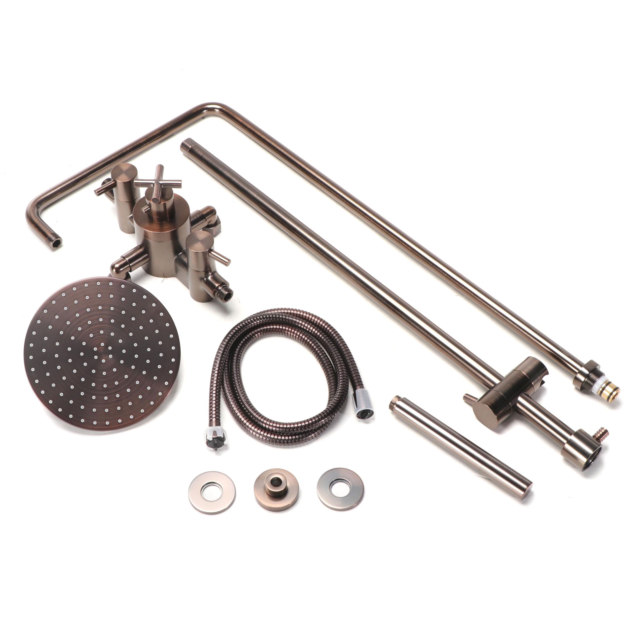 Oil Rubbed Bronze Exposed Pipe Thermostatic Shower with Hand Shower