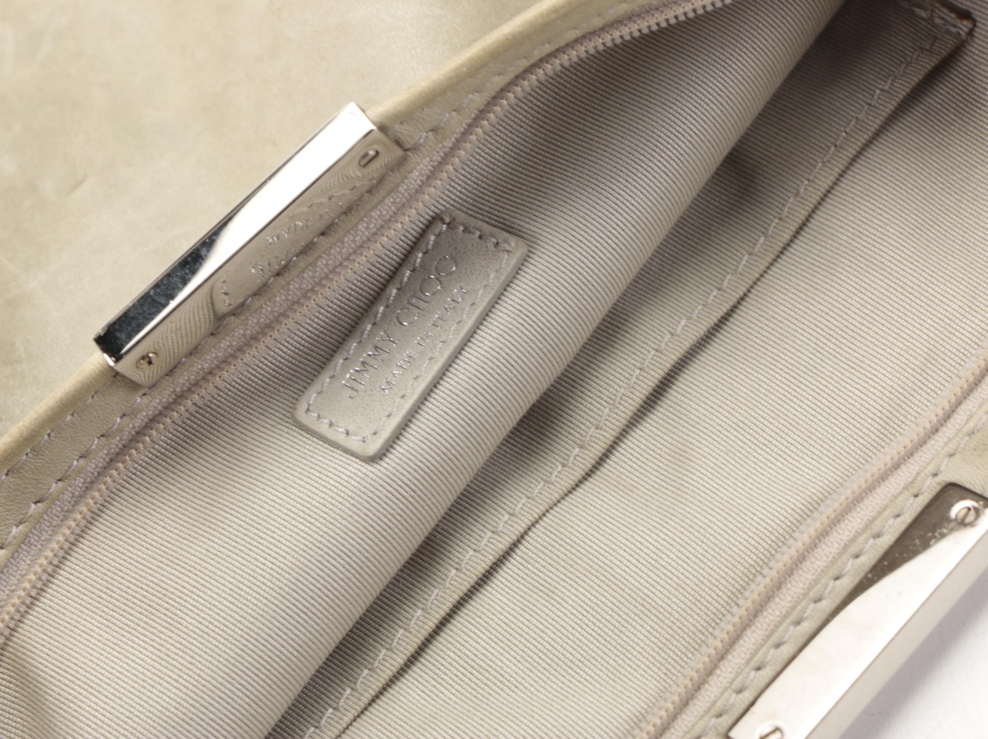 Jimmy Choo Star Studded Clutch in Grey Leather