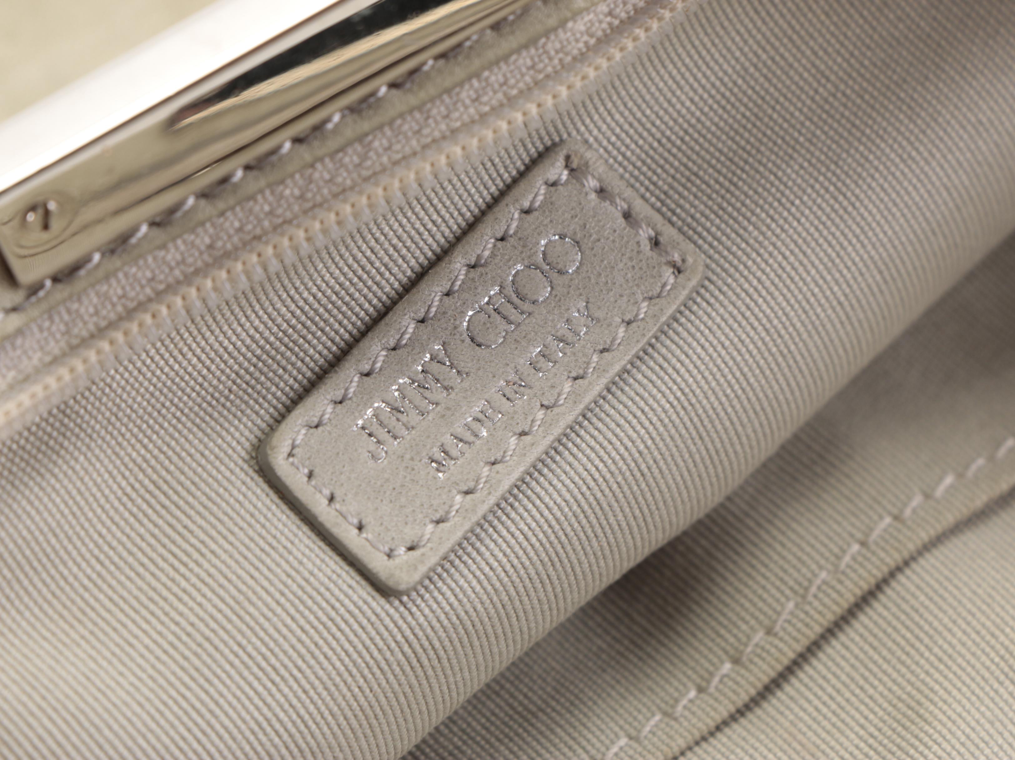 Jimmy Choo Star Studded Clutch in Grey Leather