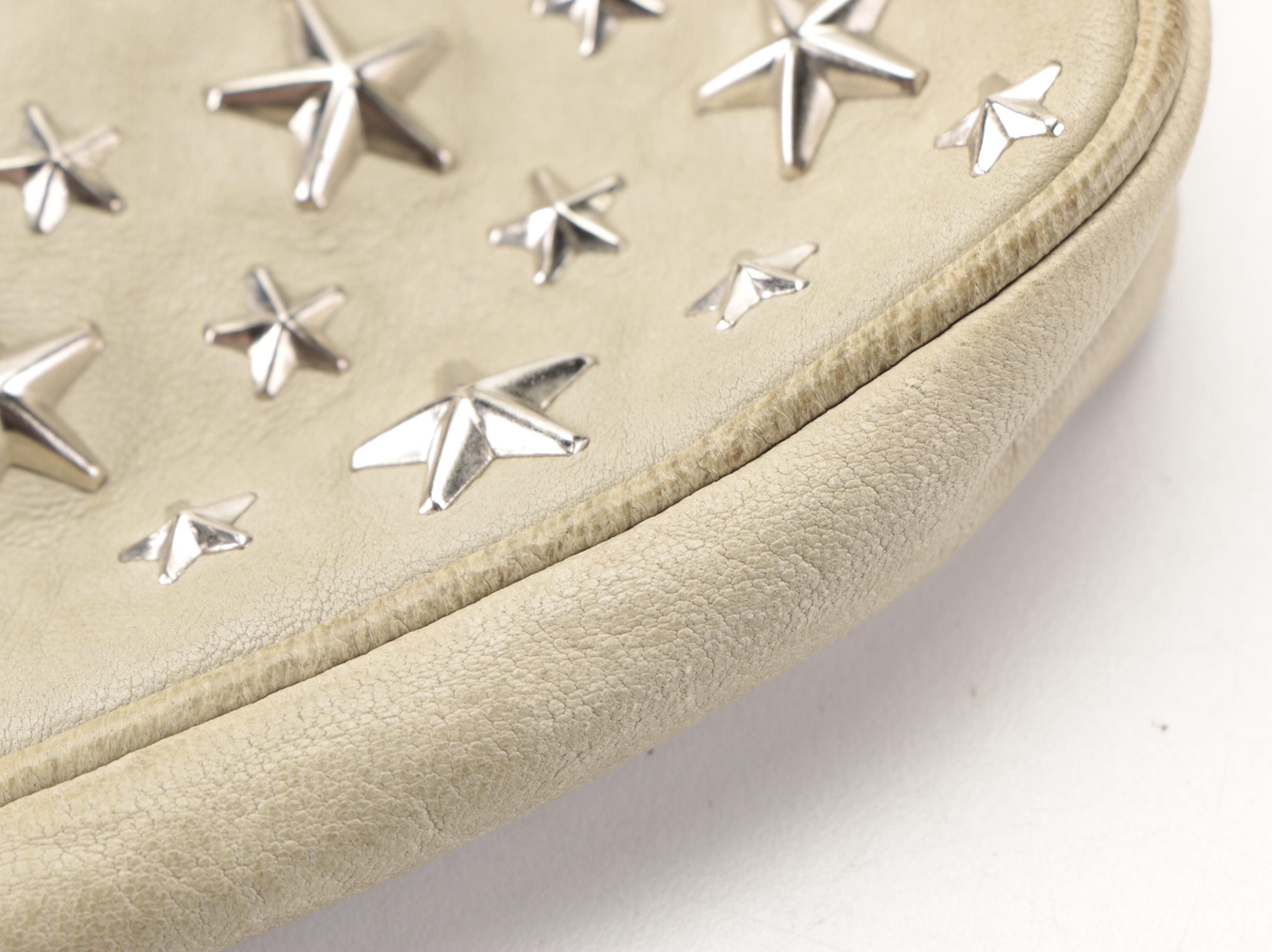 Jimmy Choo Star Studded Clutch in Grey Leather