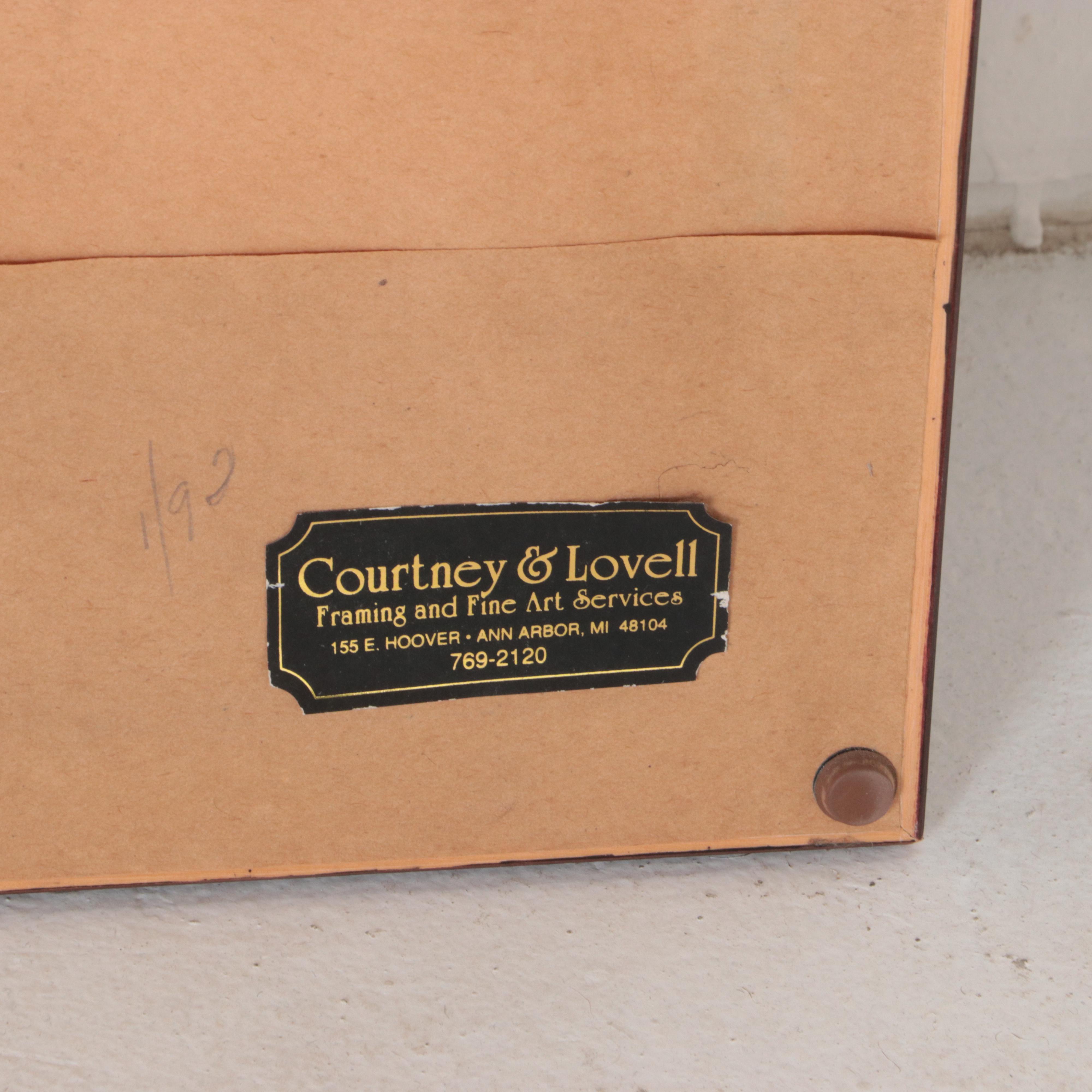 Embellished Woodblock After Wu Guanzhong "Two Swallows," Circa 1981