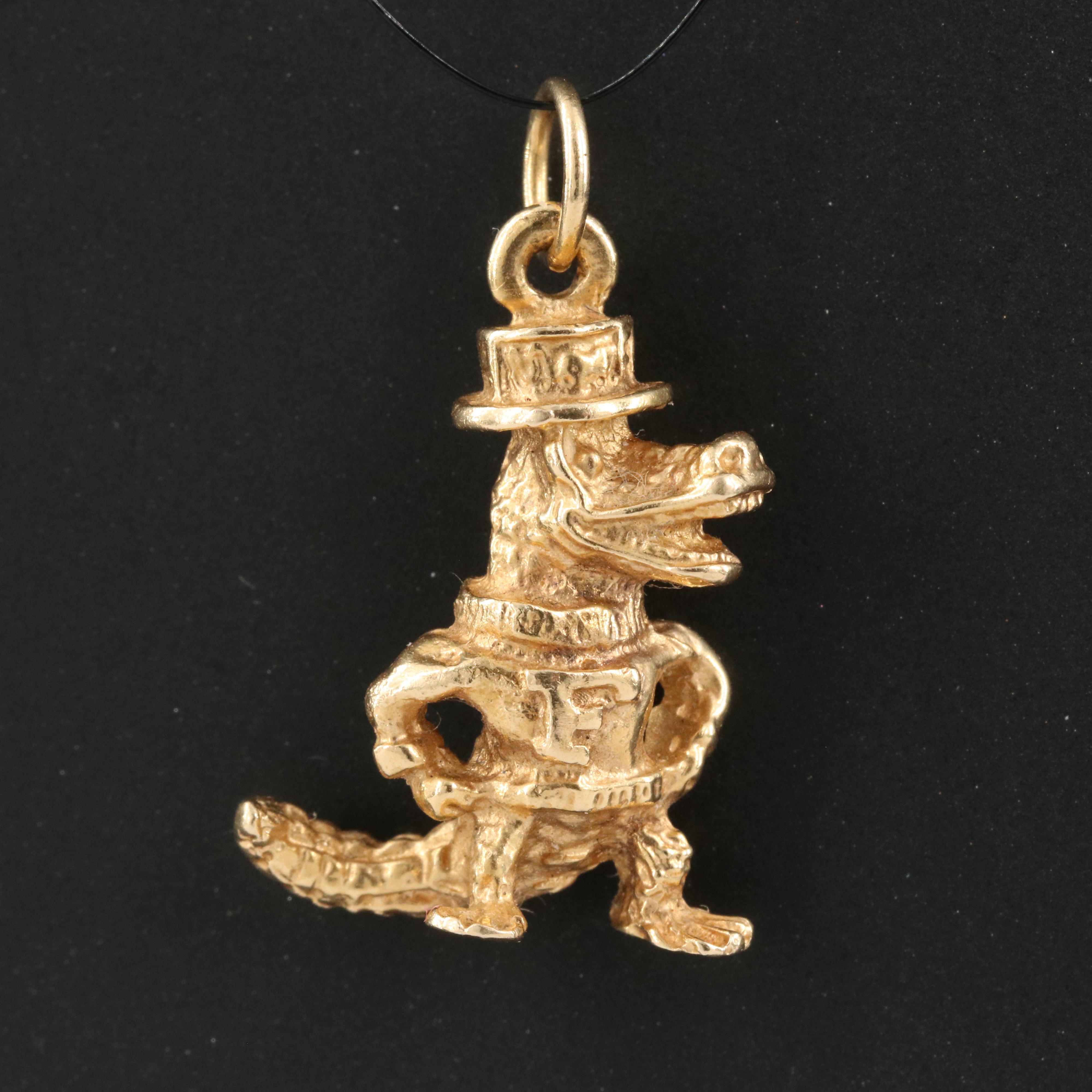 14K University of Florida Gator Mascot Charm