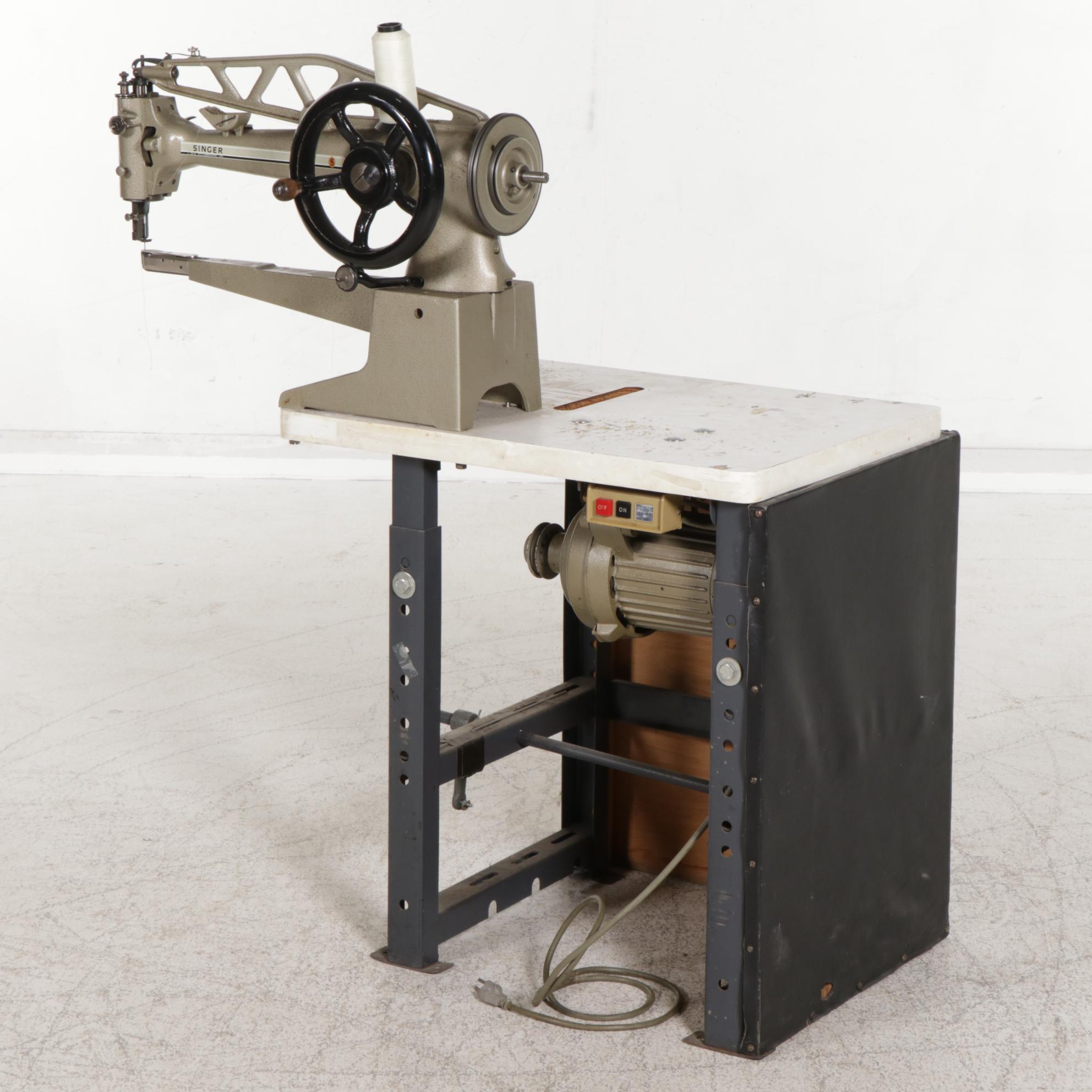 Singer Model 29-U172A Industrial Sewing Machine and Work Table