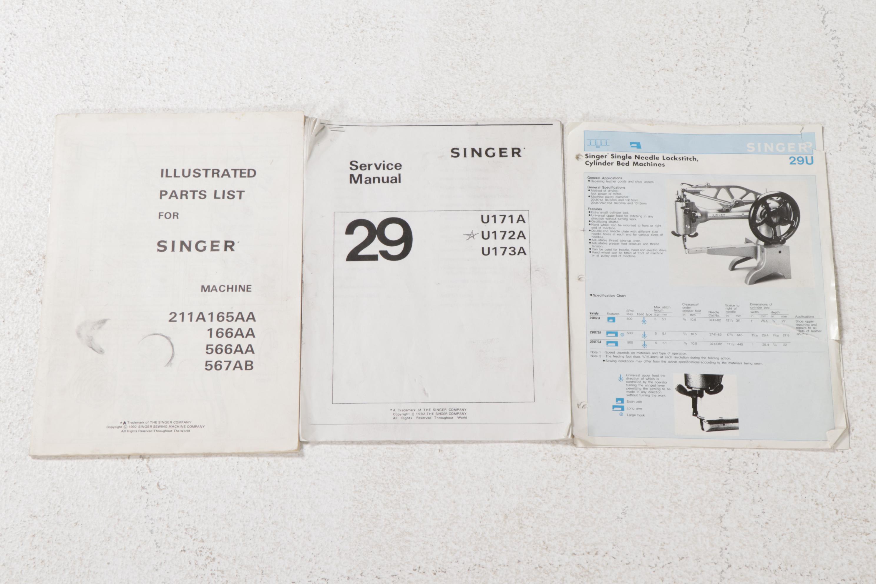 Singer Model 29-U172A Industrial Sewing Machine and Work Table