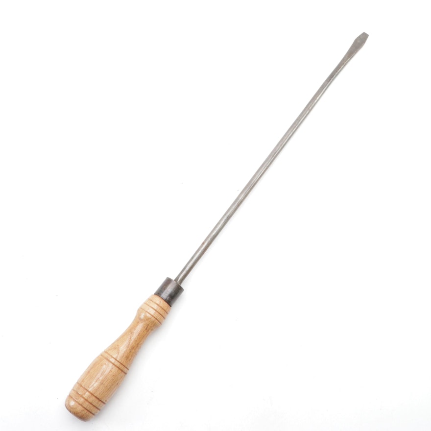 Large Flathead Screwdriver with Wooden Handle