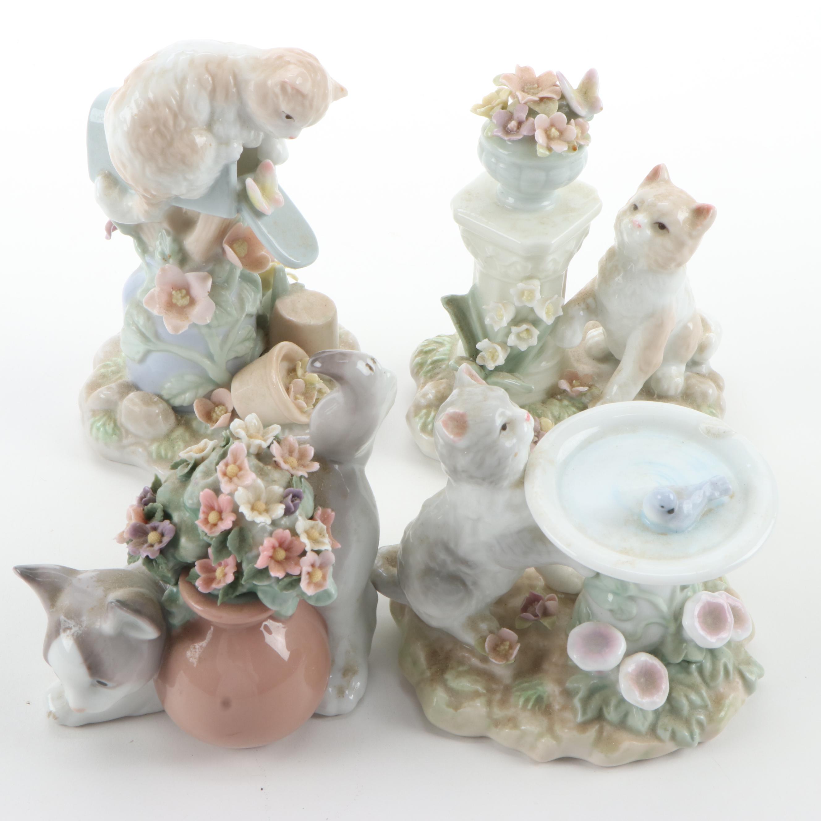 Juan Huerta for Lladró "Secret Spot" with YH Porcelain Cat Figurines