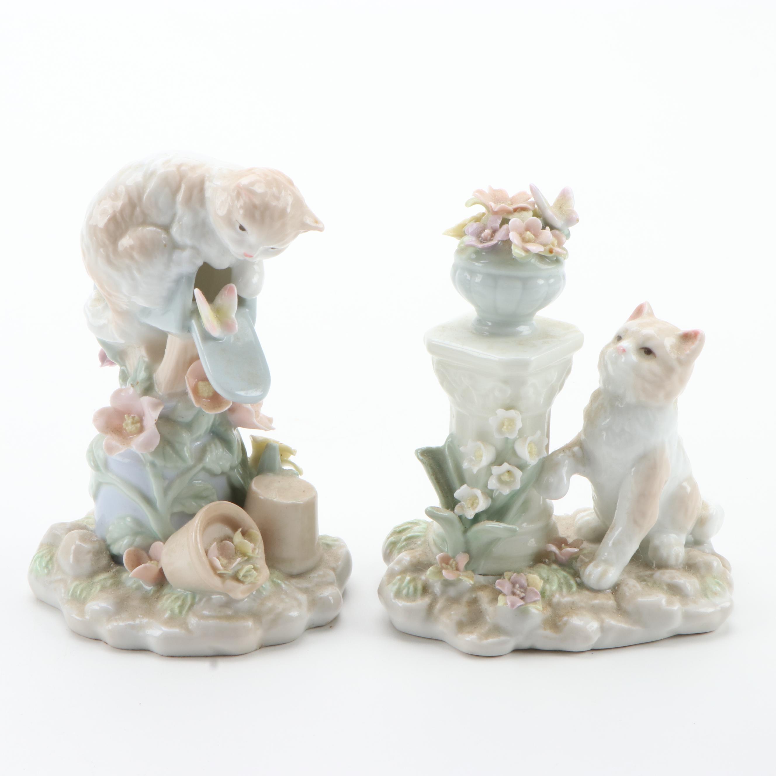 Juan Huerta for Lladró "Secret Spot" with YH Porcelain Cat Figurines