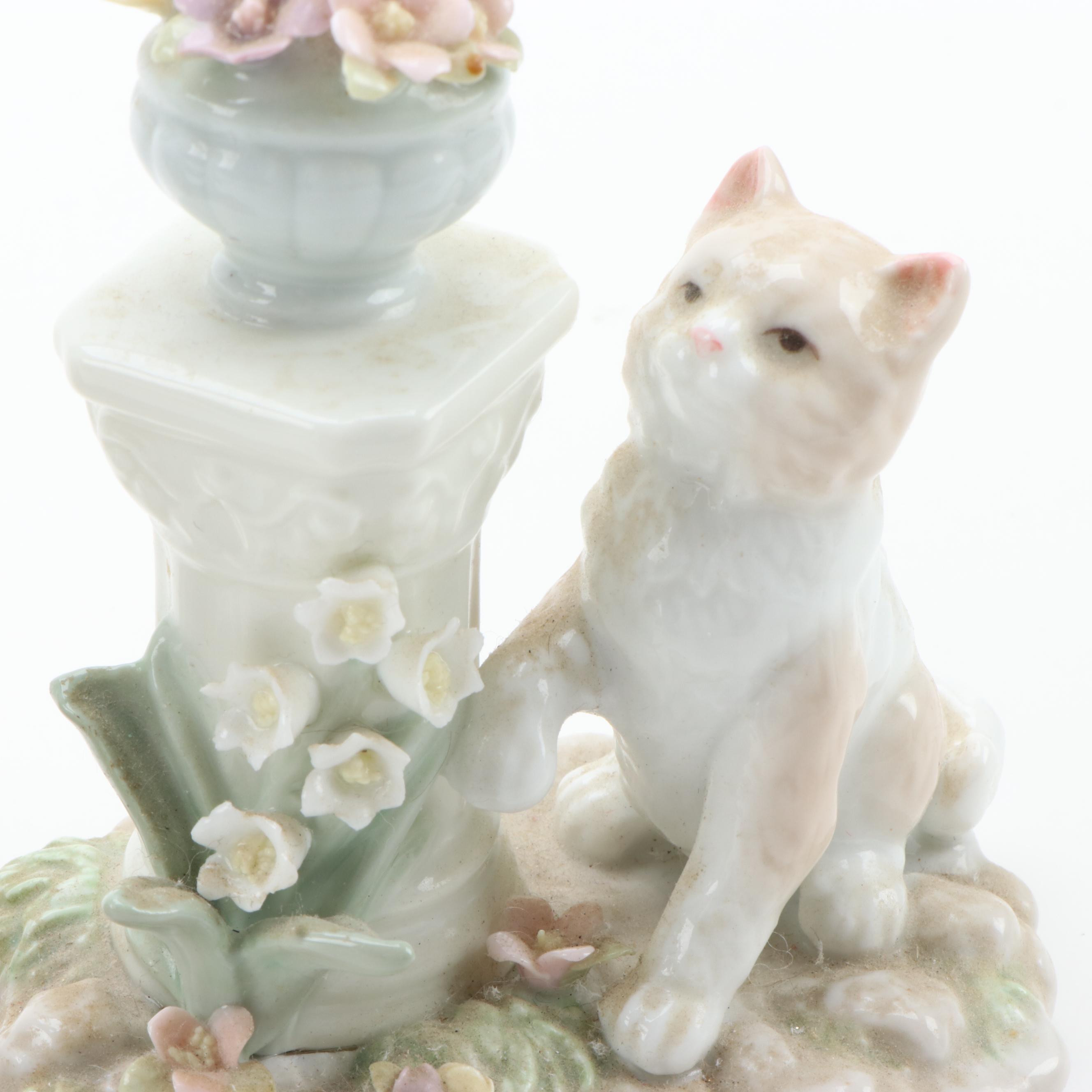 Juan Huerta for Lladró "Secret Spot" with YH Porcelain Cat Figurines