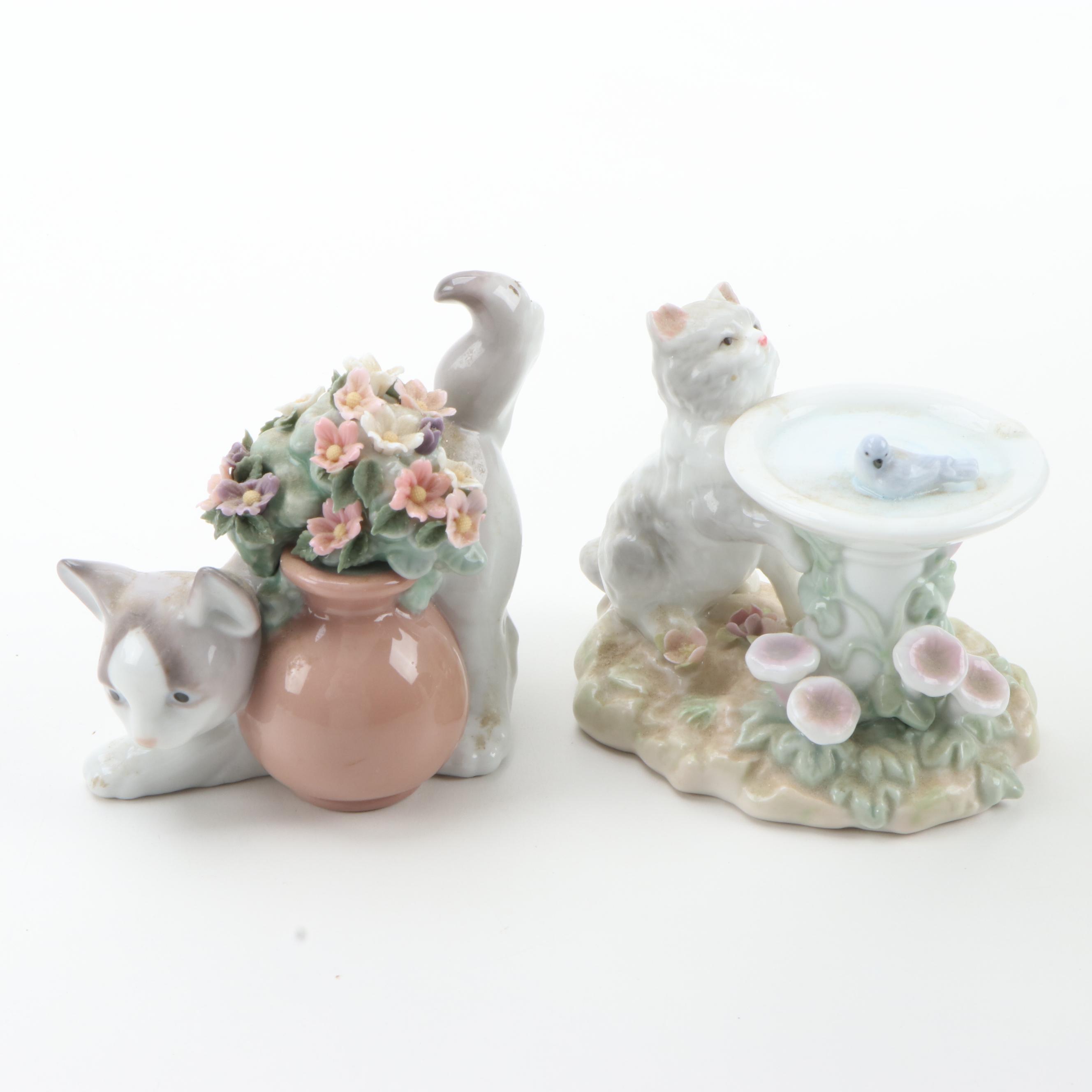 Juan Huerta for Lladró "Secret Spot" with YH Porcelain Cat Figurines