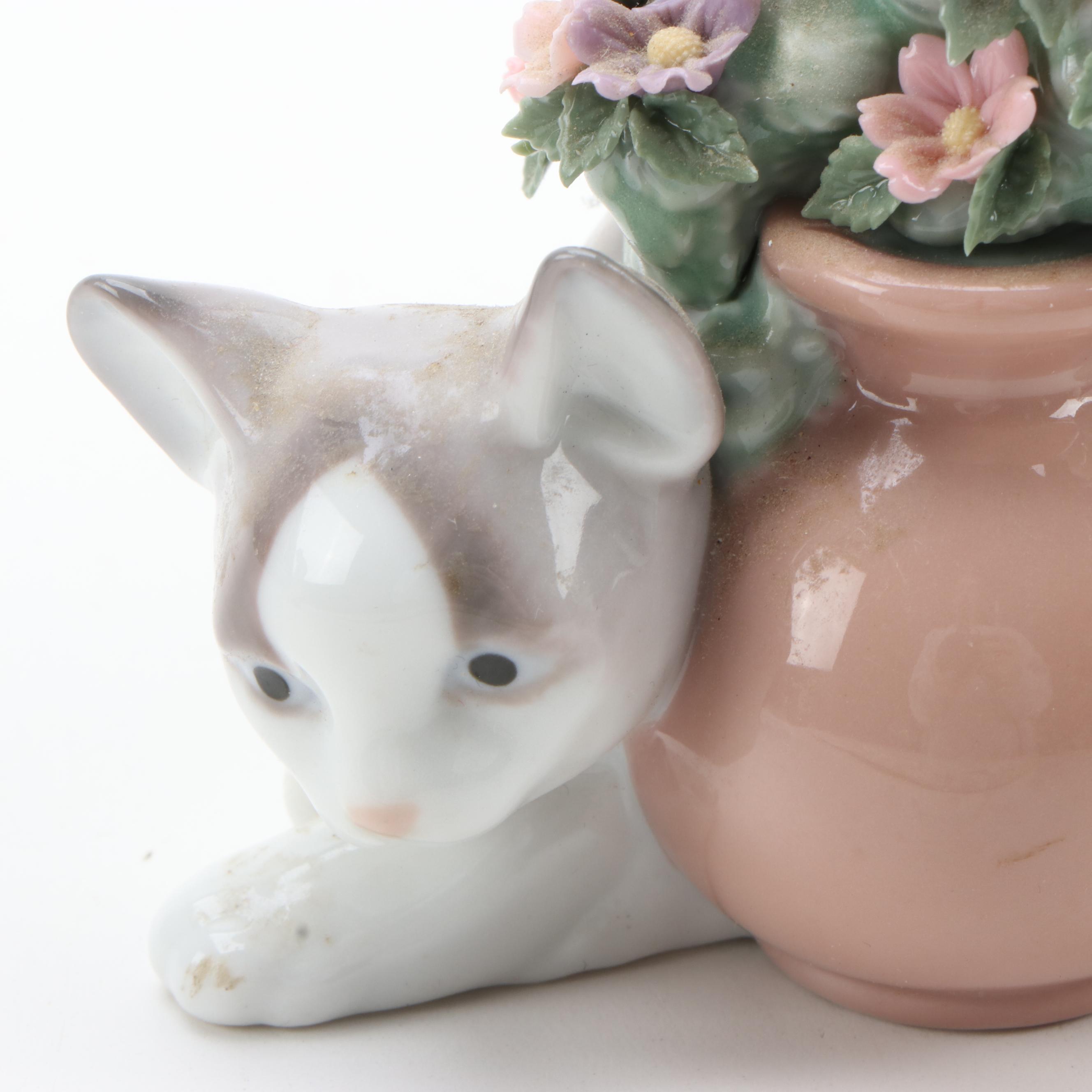 Juan Huerta for Lladró "Secret Spot" with YH Porcelain Cat Figurines