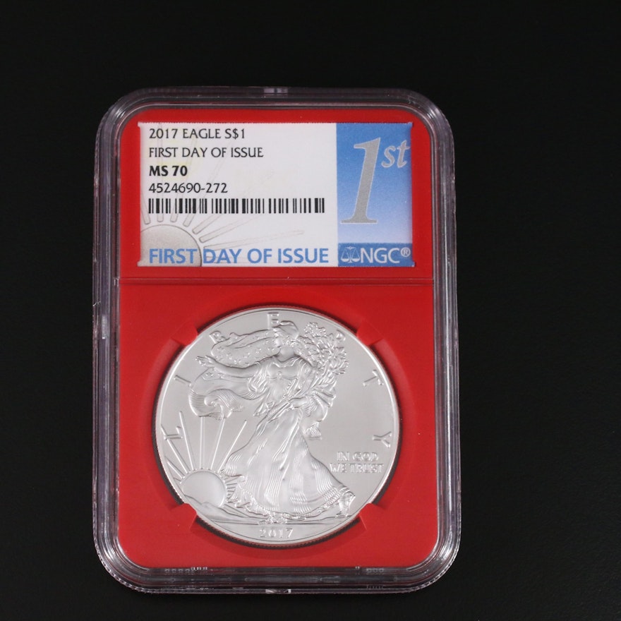 NGC Graded MS70 2017 American Silver Eagle