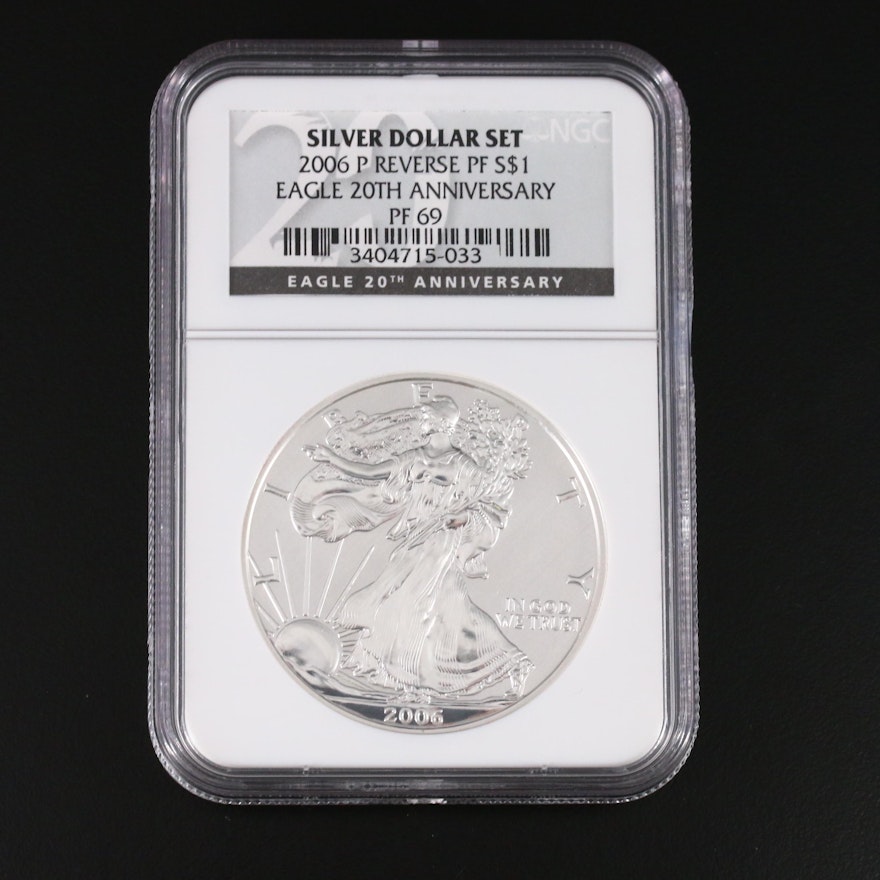 NGC Graded PF69 2006-P American Silver Eagle Reverse Proof