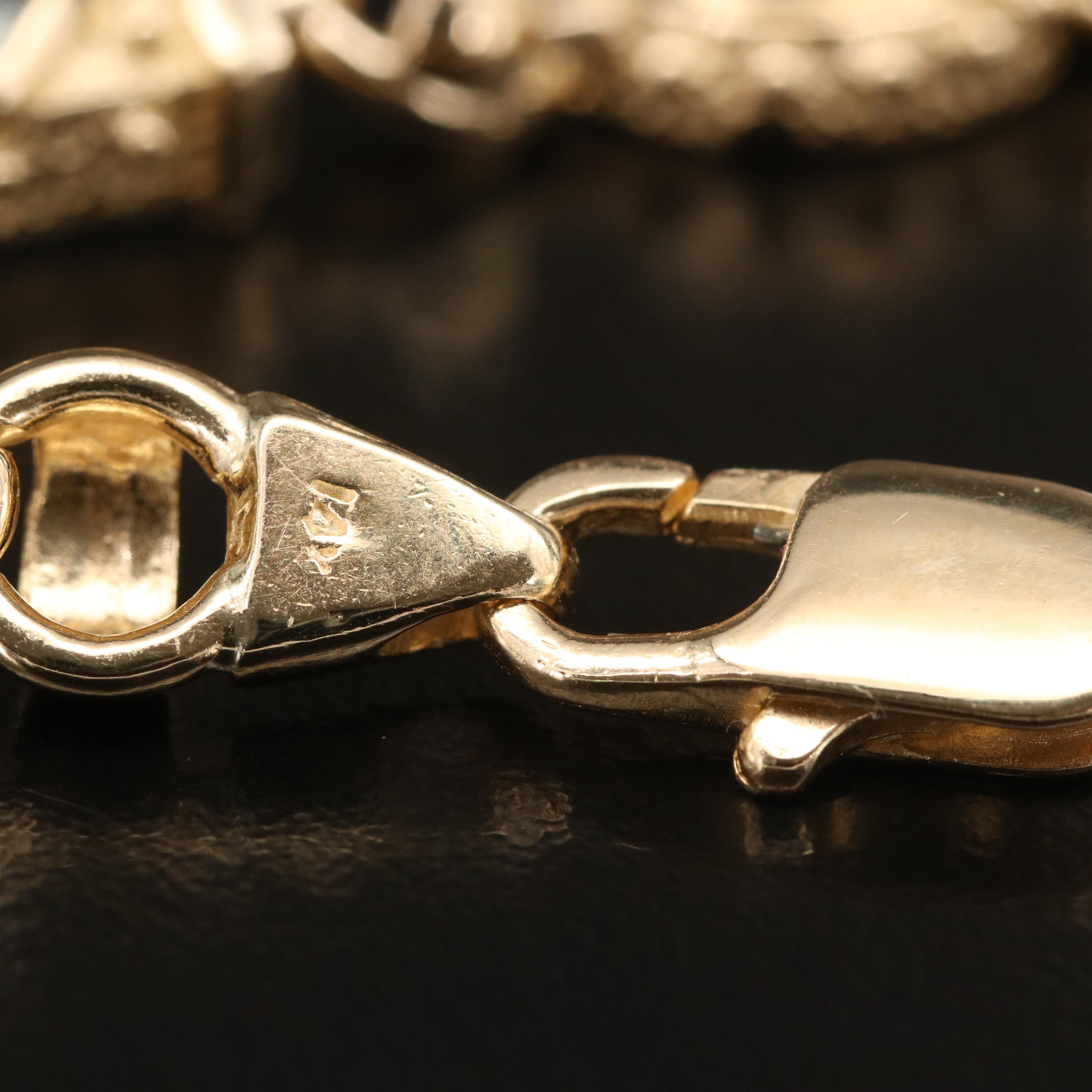 14K Garnet and Gemstone Geometric Link Bracelet