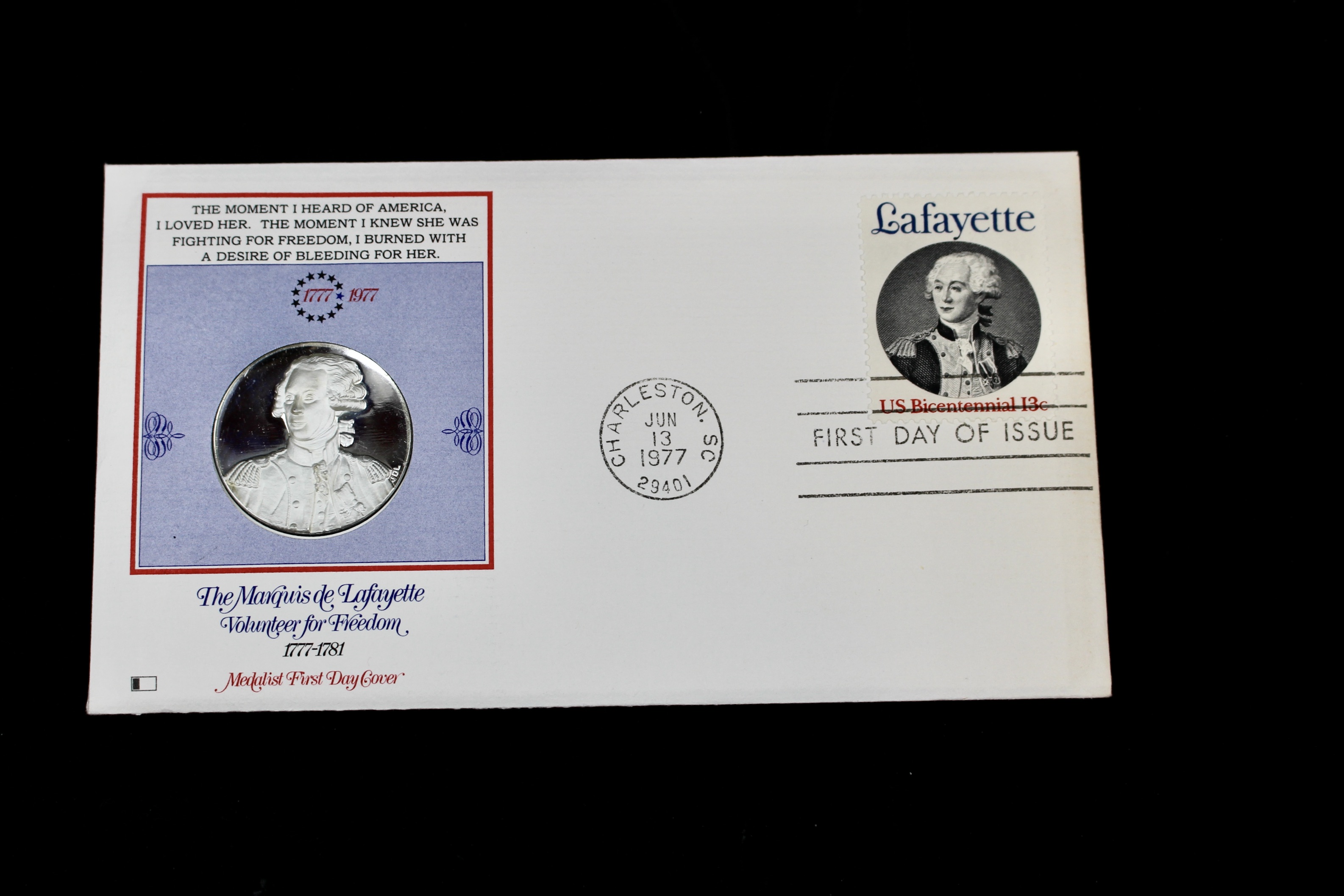 Six Bicentennial First Day Covers With Silver Medals