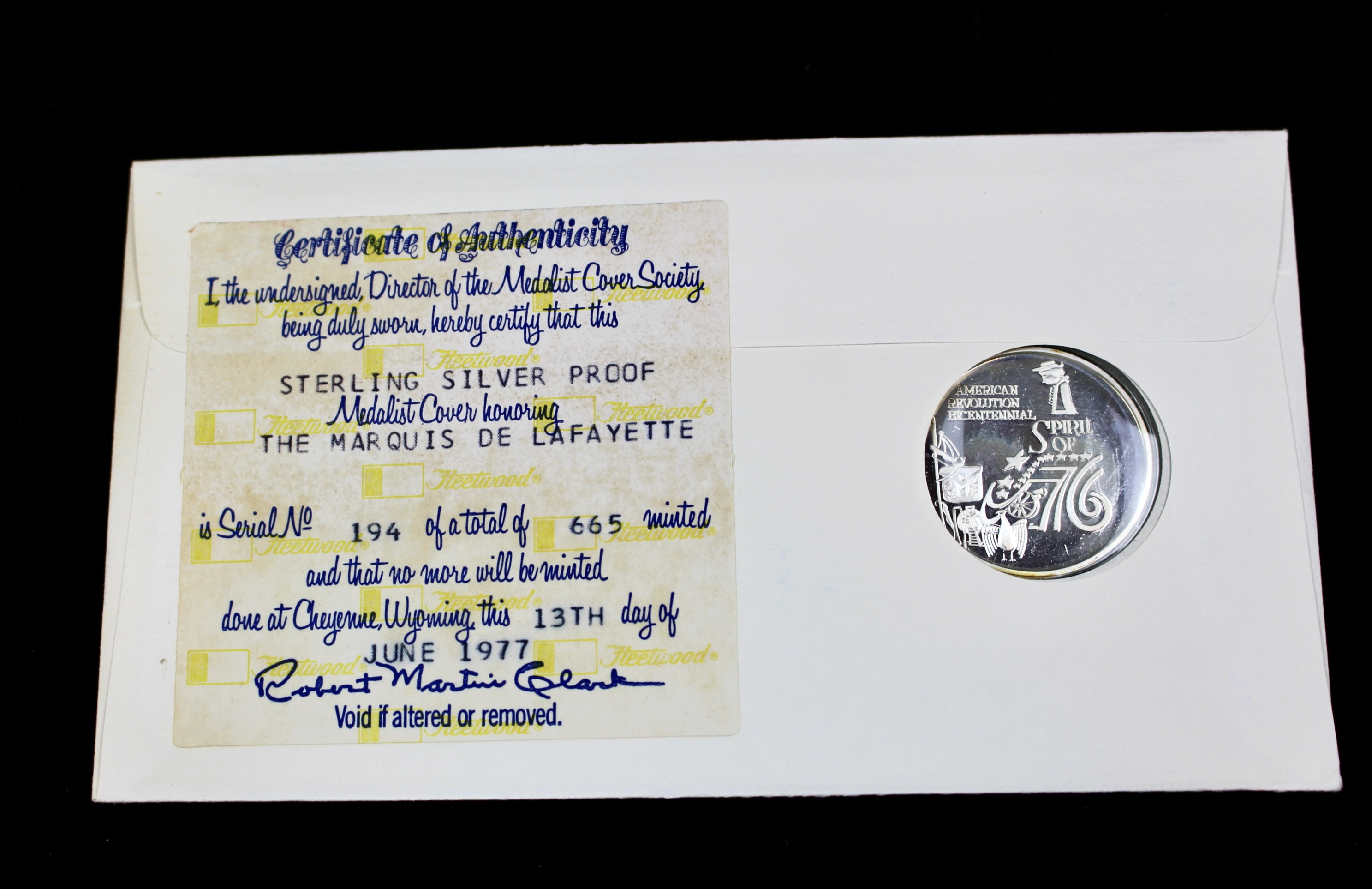Six Bicentennial First Day Covers With Silver Medals