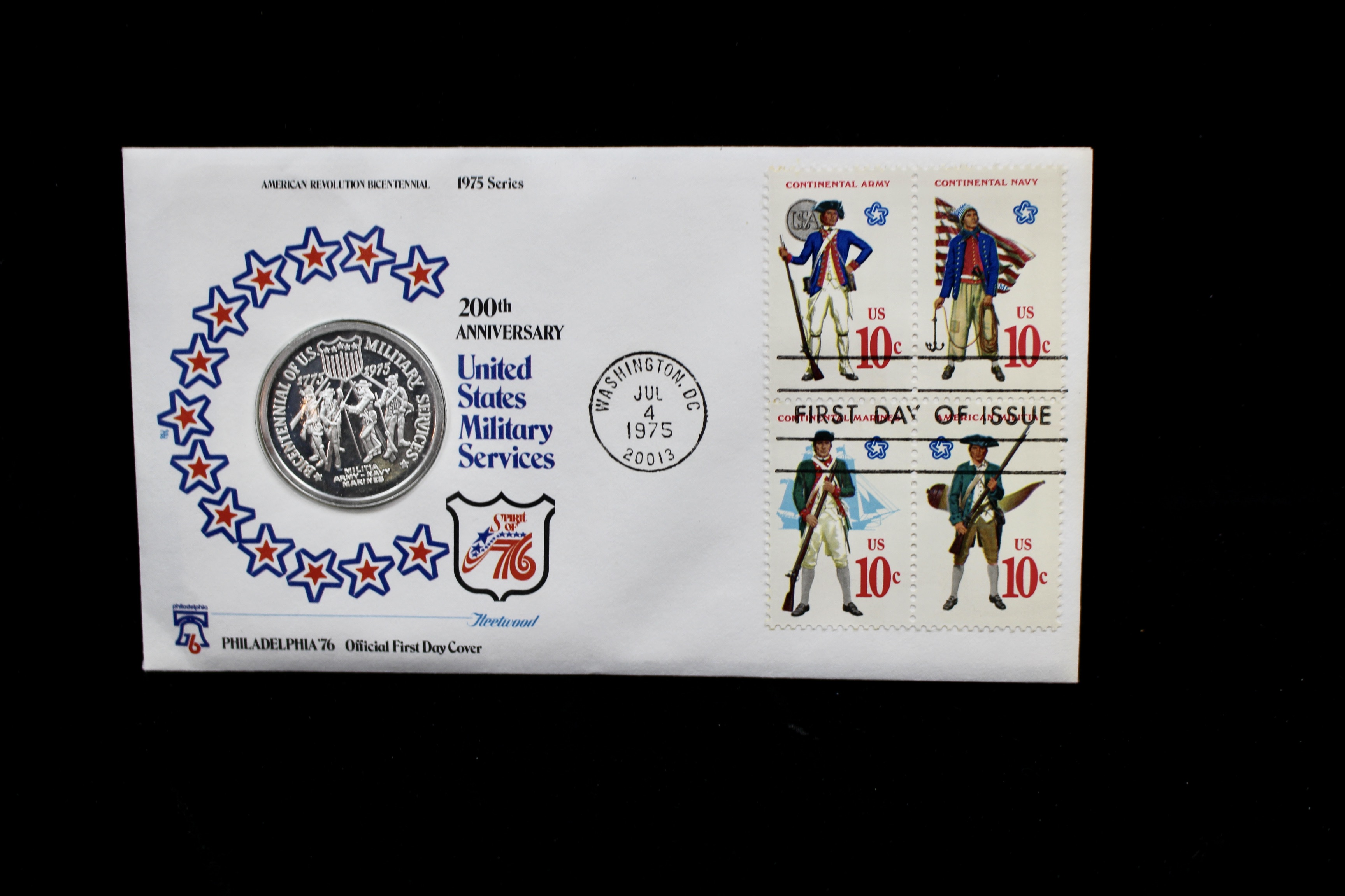 Six Bicentennial First Day Covers With Silver Medals