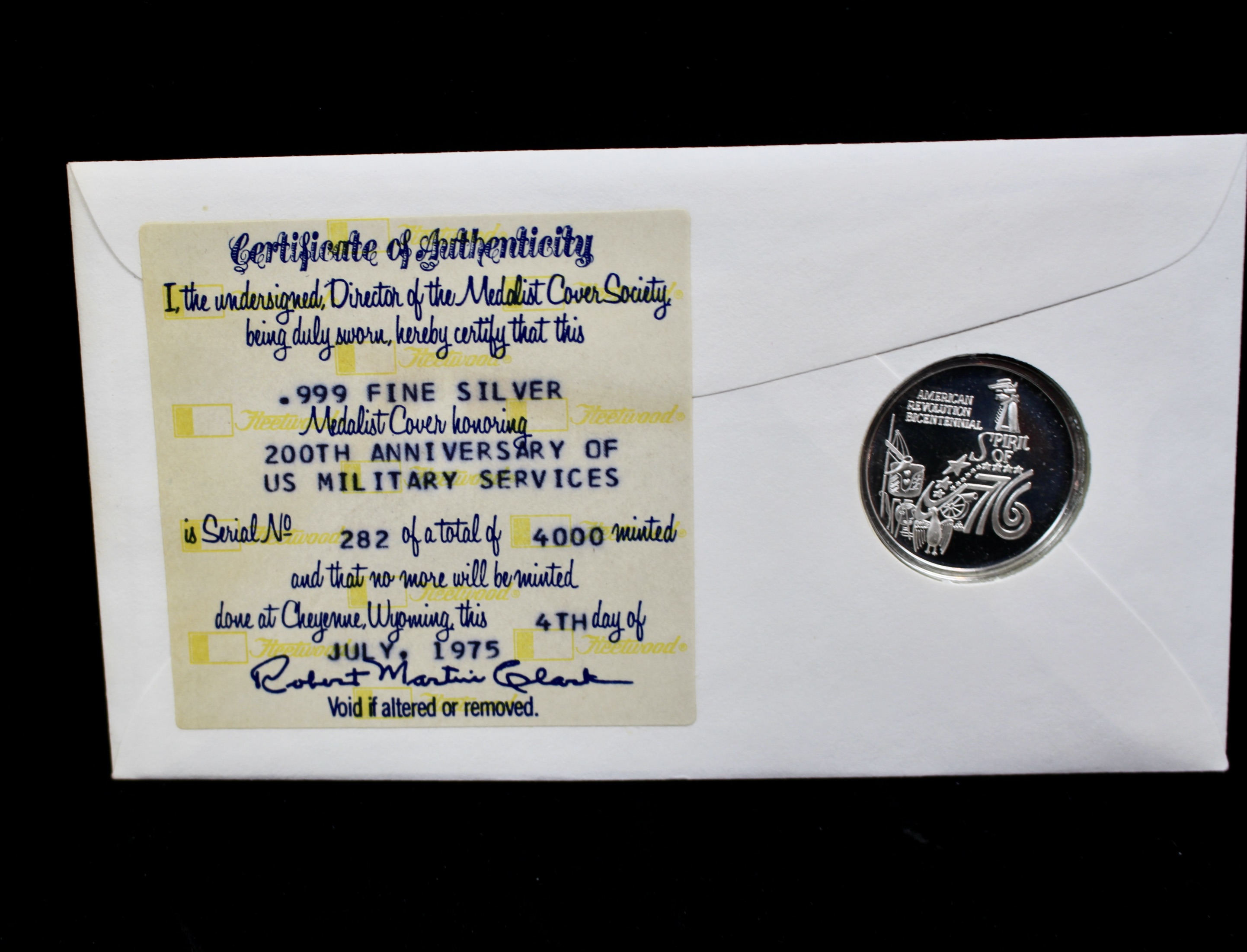 Six Bicentennial First Day Covers With Silver Medals