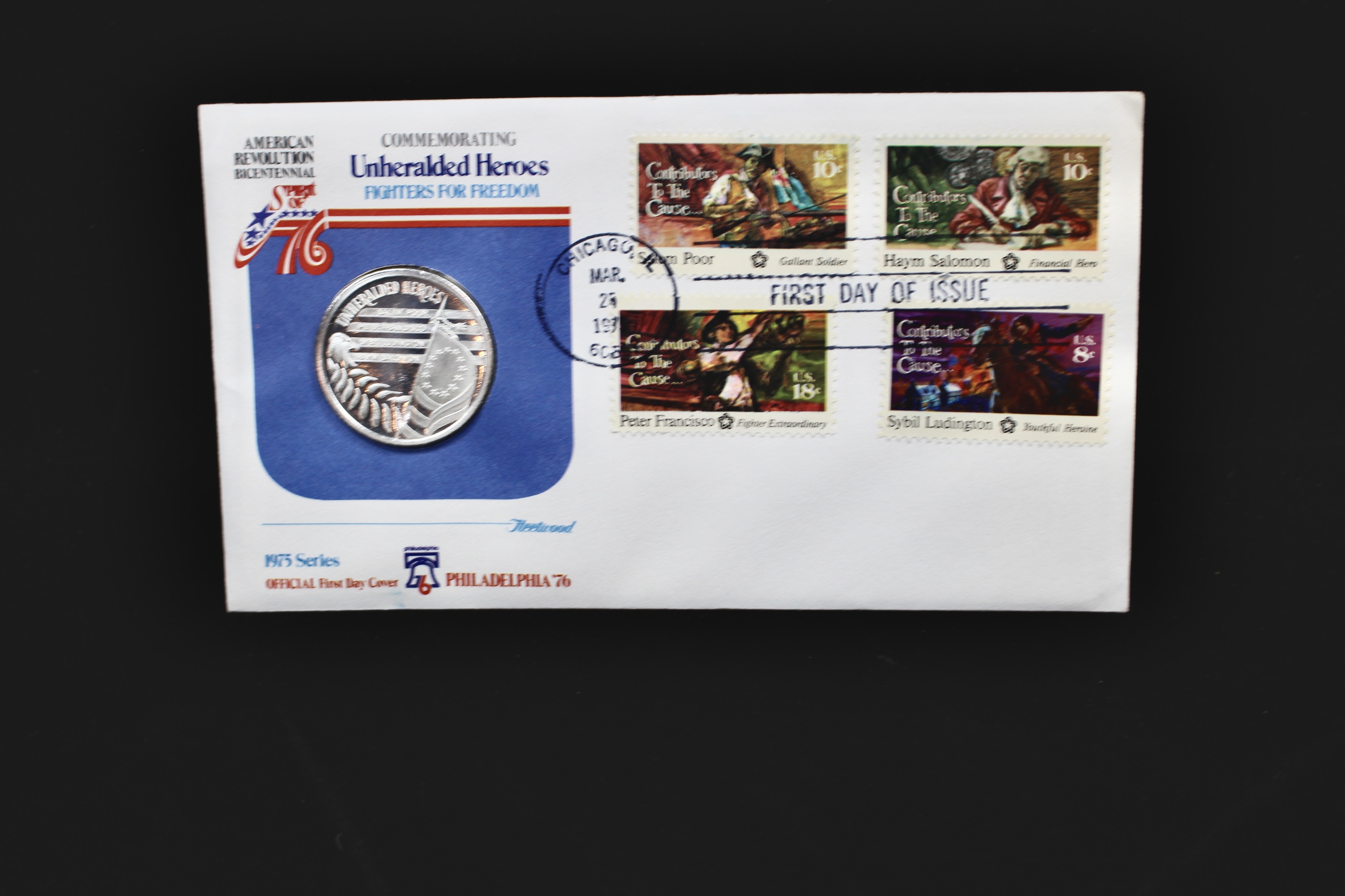 Six Bicentennial First Day Covers With Silver Medals