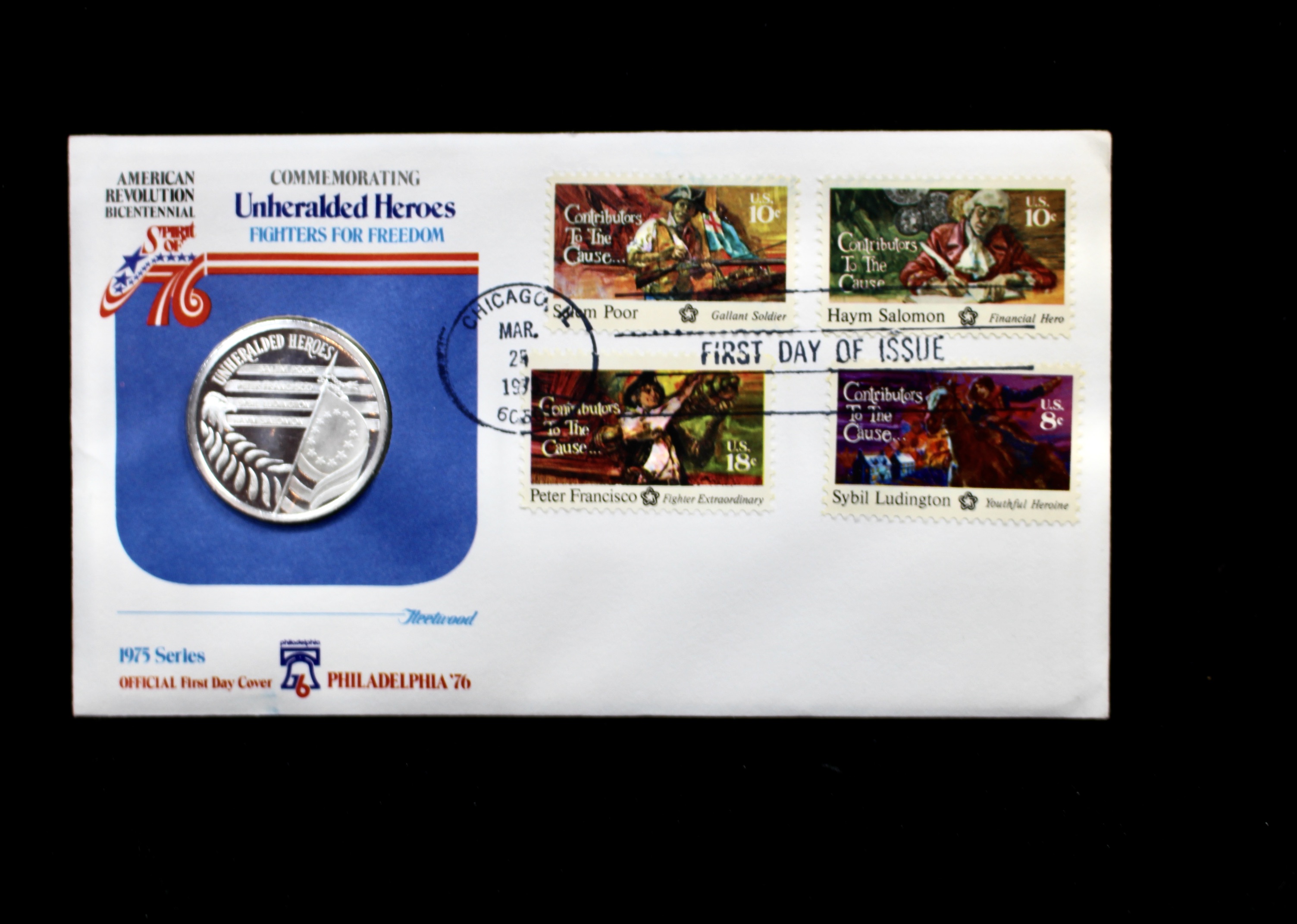 Six Bicentennial First Day Covers With Silver Medals