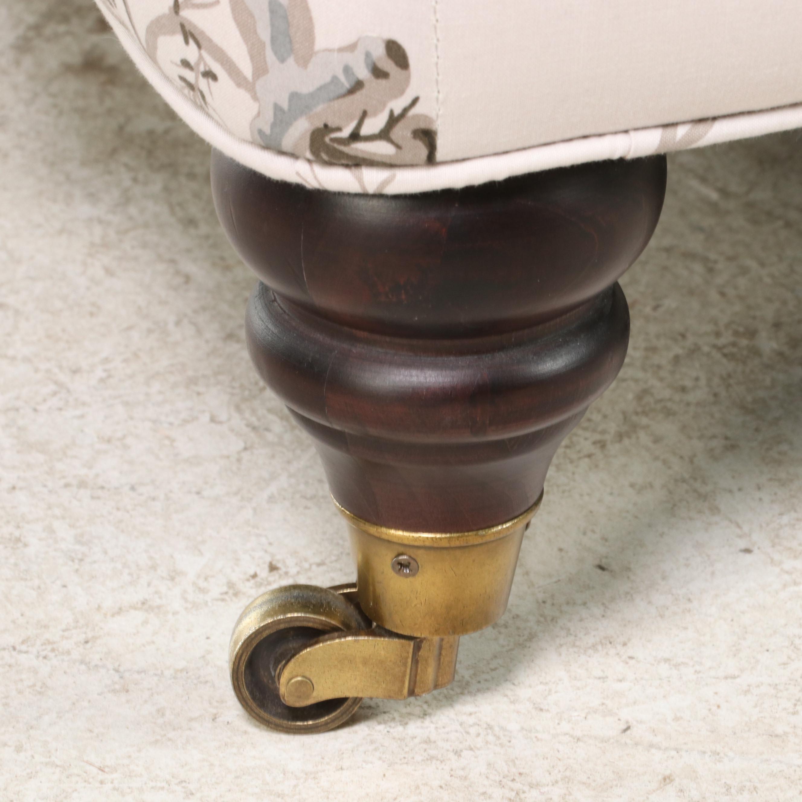 Easy Armchair in Schumacher "Pyne Hollyhock" Upholstery