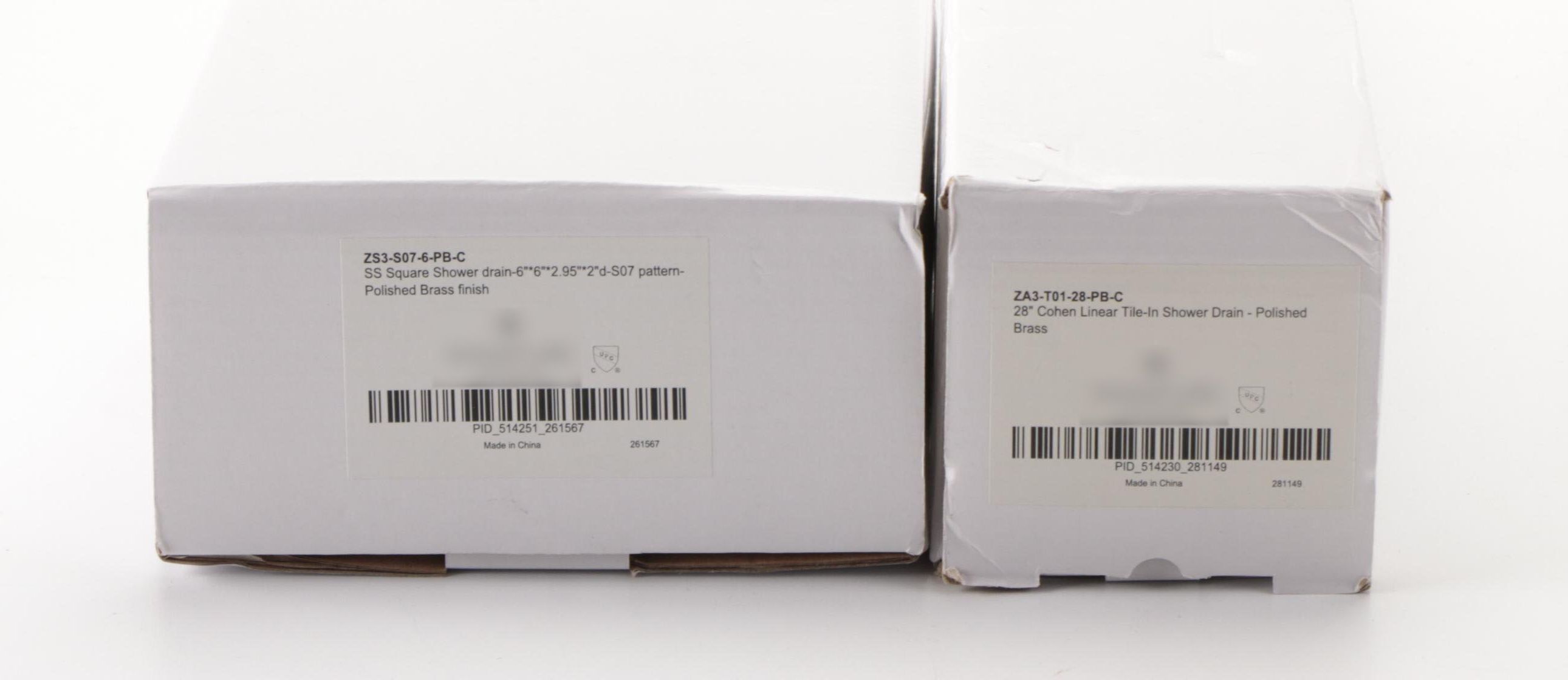 28" Linear Tile-In Shower Drain, Square Shower Drain, PVC Drain Flanges