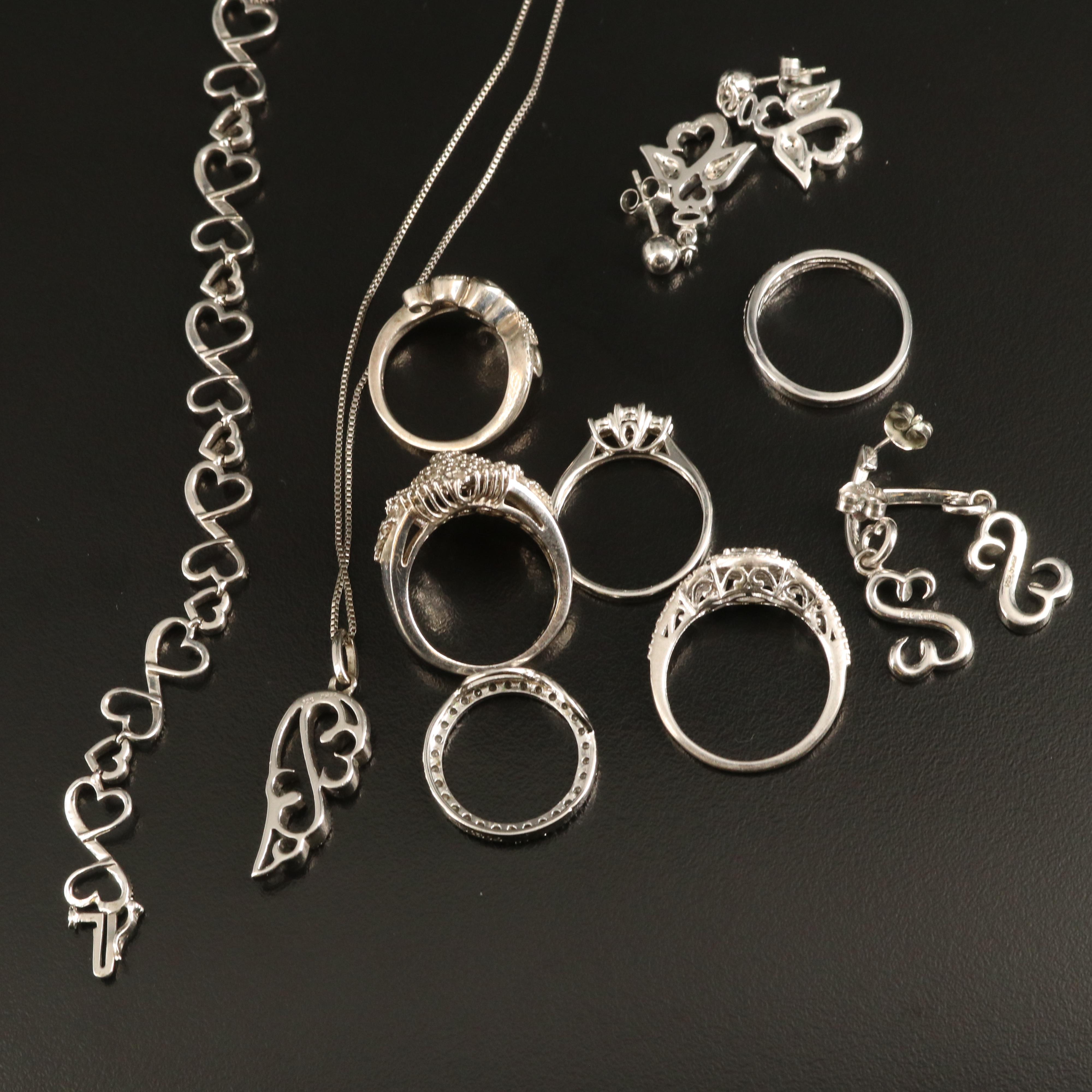 Jane Seymour "Open Heart" Diamond and Sterling Jewelry Selection