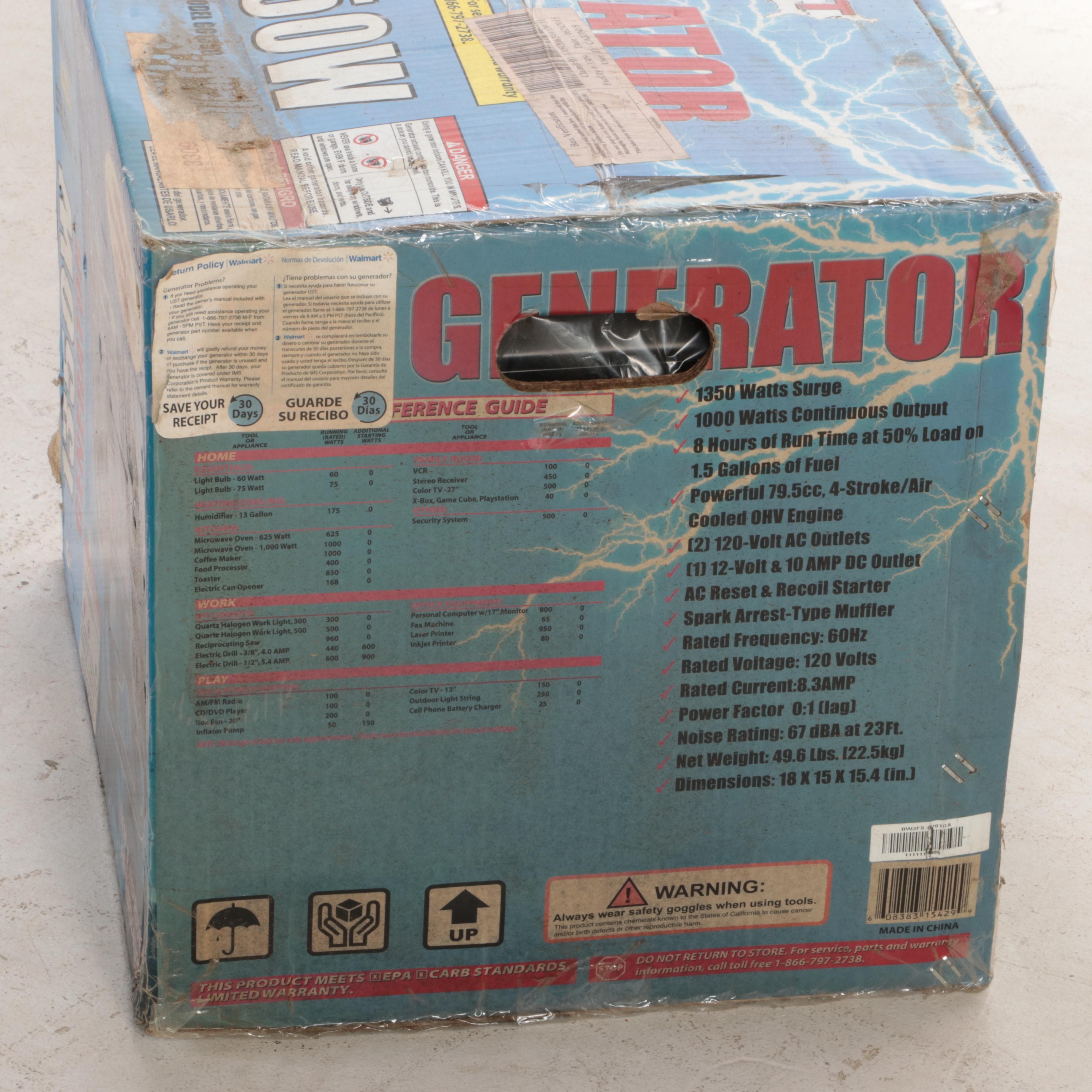 UST Portable 1350 Watt Gas Generator