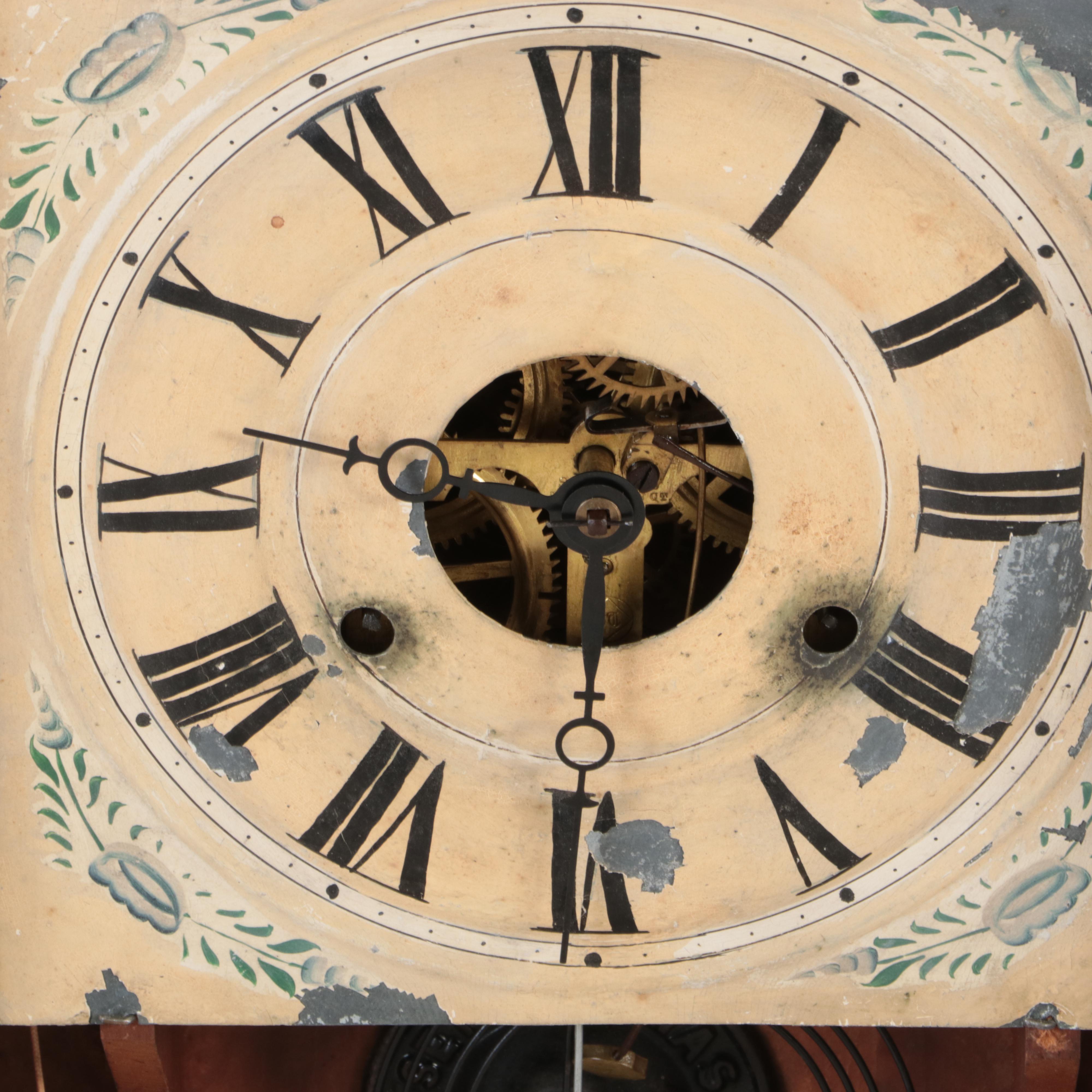 Seth Thomas Ogee Mantel Clock with Transfered Reverse Glass Panel