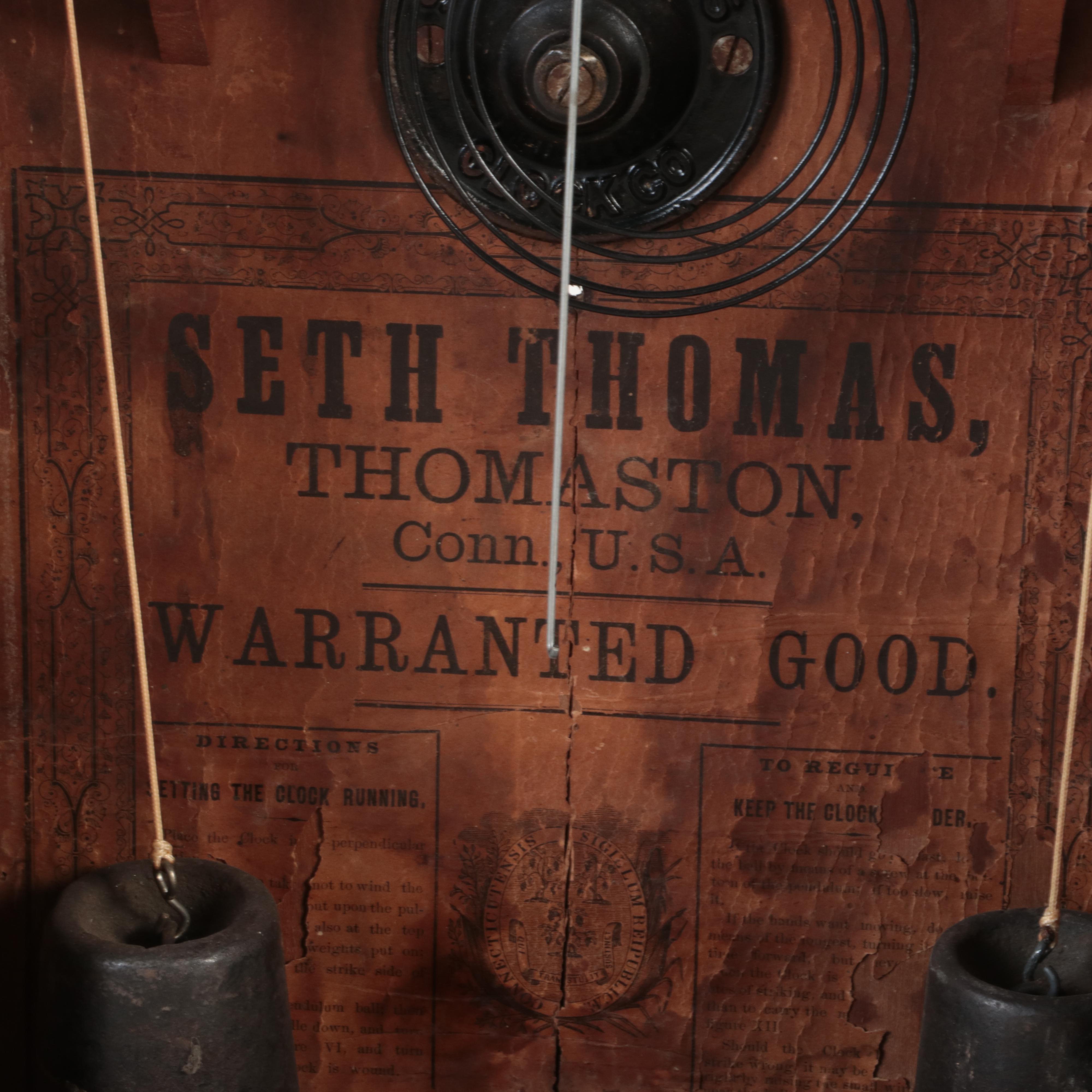 Seth Thomas Ogee Mantel Clock with Transfered Reverse Glass Panel