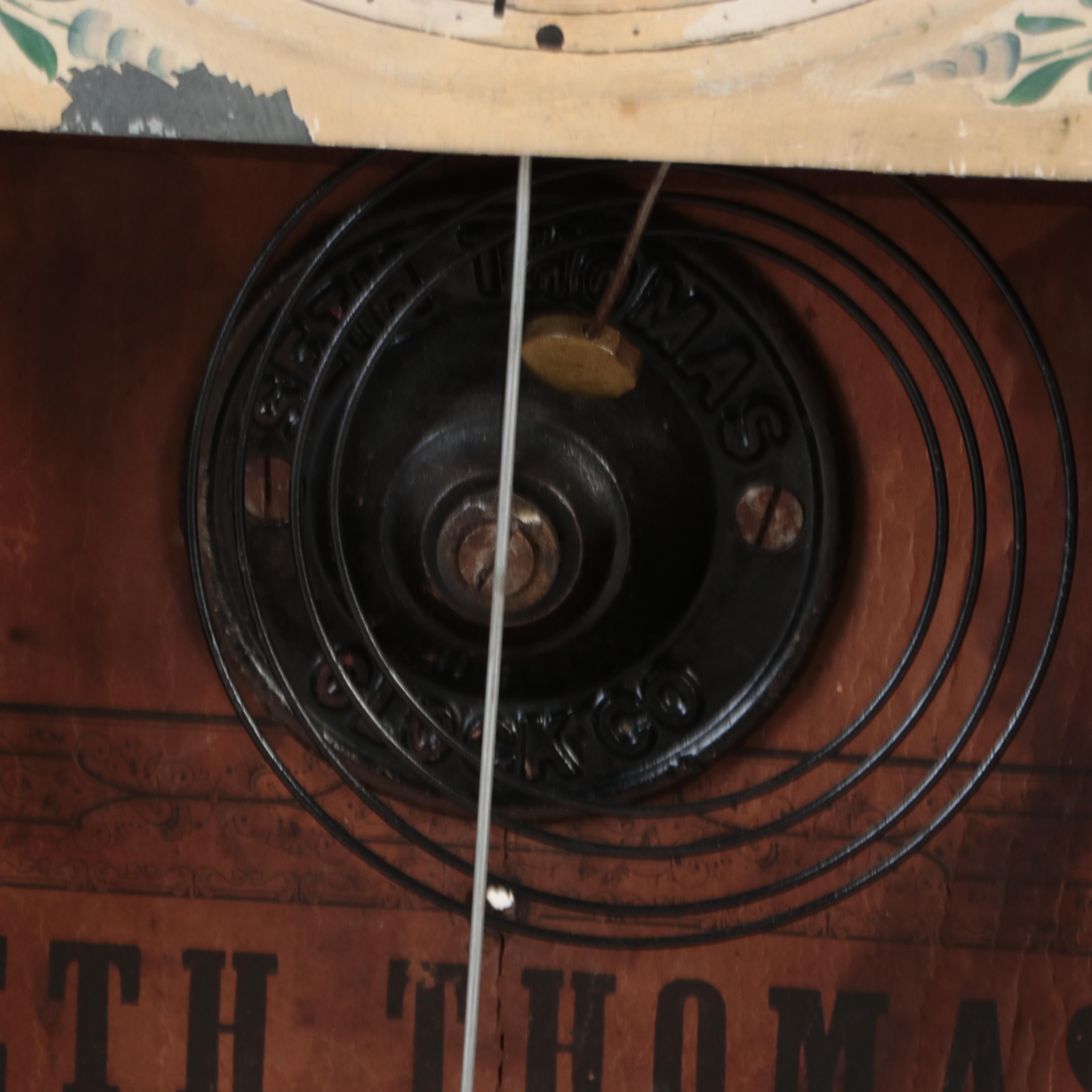 Seth Thomas Ogee Mantel Clock with Transfered Reverse Glass Panel