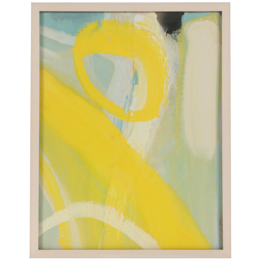 Jeff Schneider Abstract Mixed Media Painting "Under the Sun," 1996