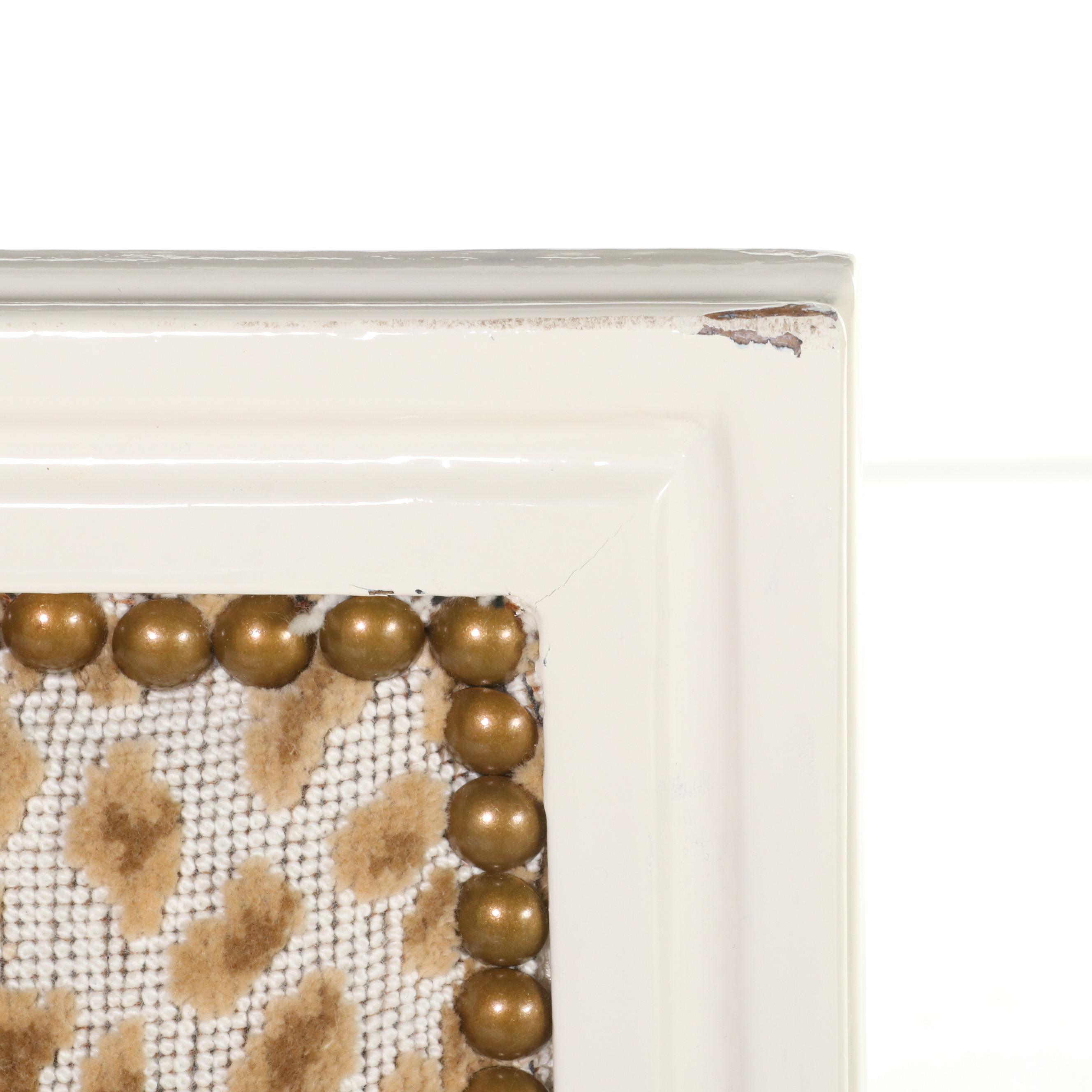 Six Louis XVI Style White-Painted Side Chairs in Cowtan & Tout Ocelot Upholstery