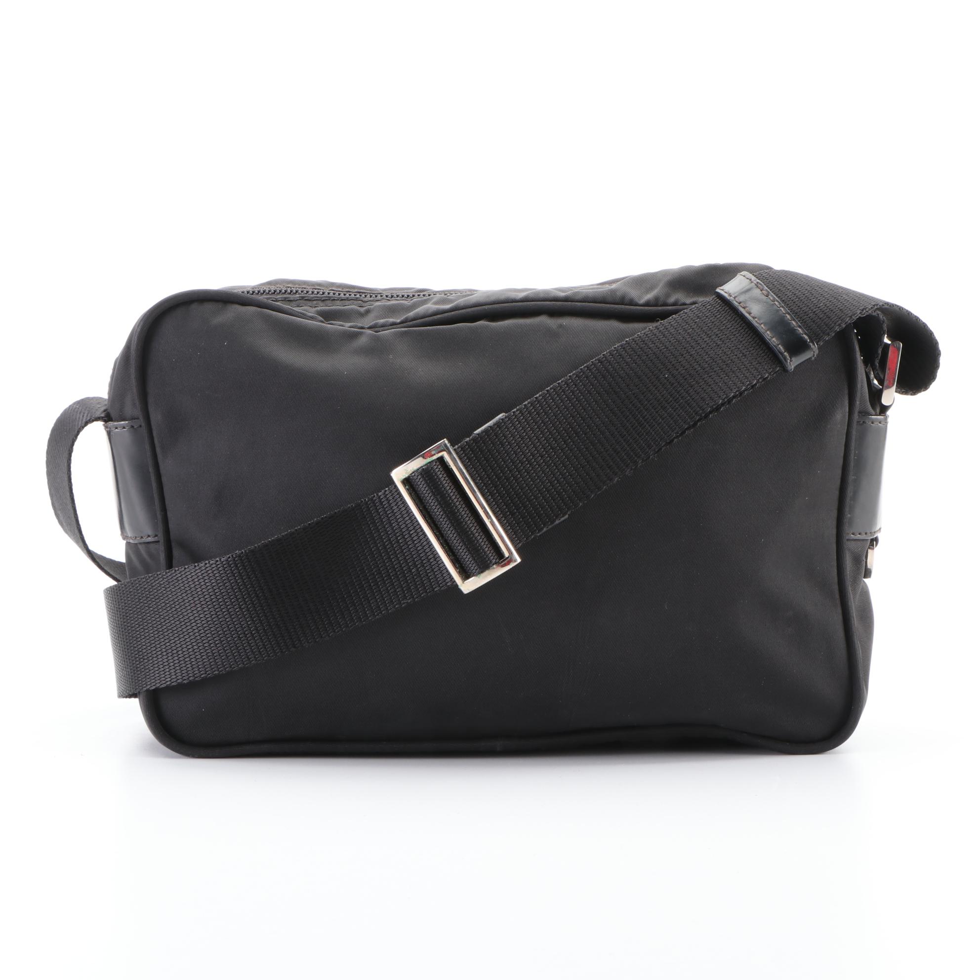 Prada Small Crossbody Bag in Black Nylon Tessuto and Leather