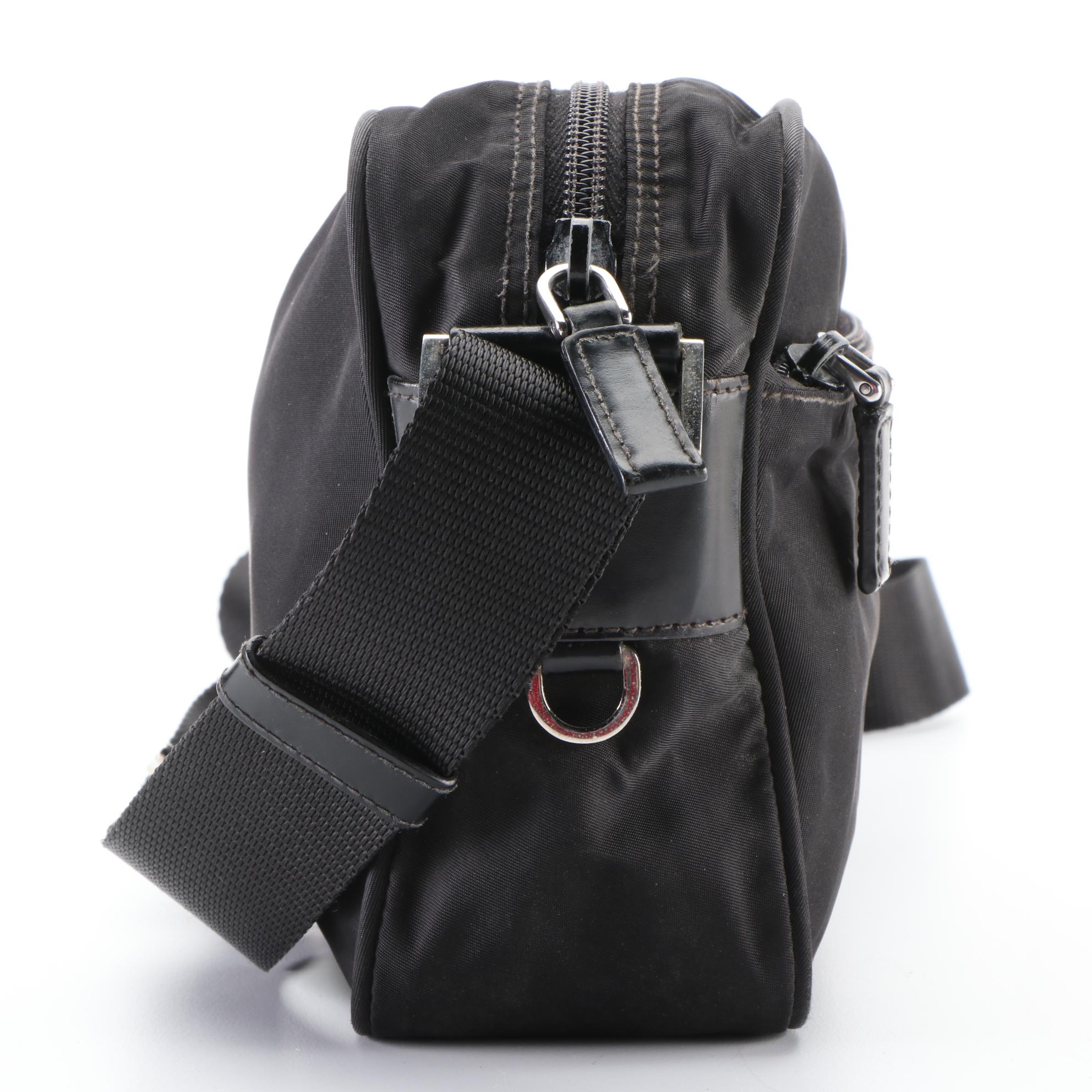Prada Small Crossbody Bag in Black Nylon Tessuto and Leather