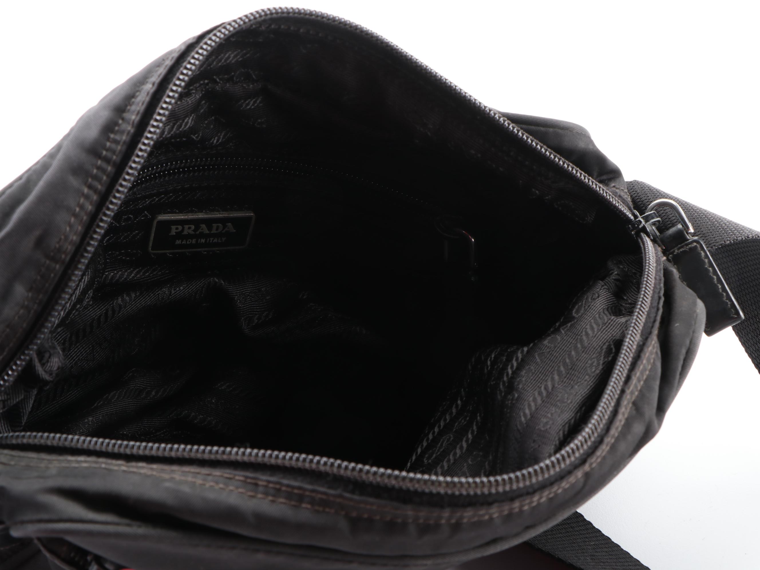 Prada Small Crossbody Bag in Black Nylon Tessuto and Leather