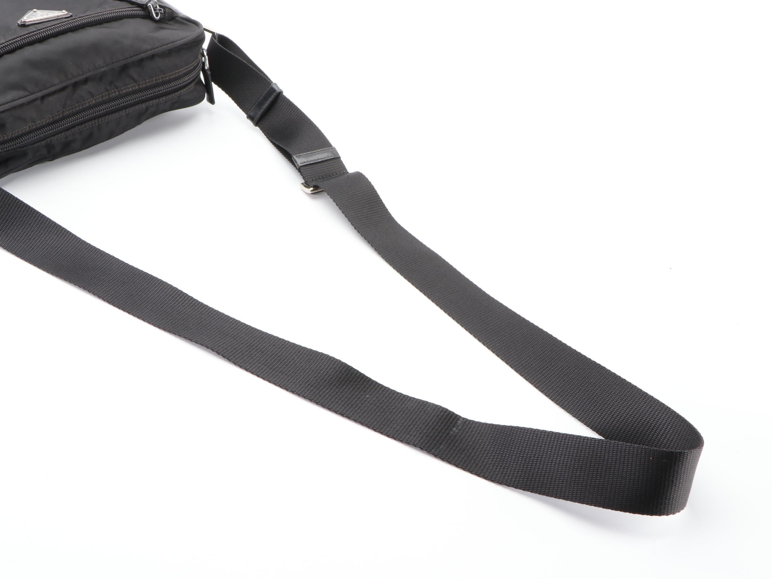Prada Small Crossbody Bag in Black Nylon Tessuto and Leather