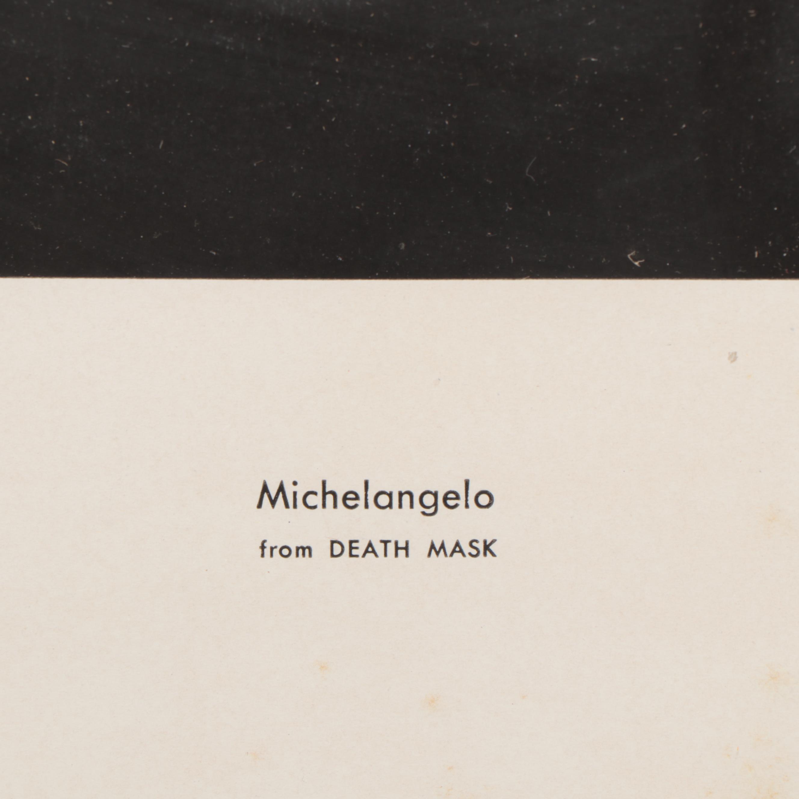 Wood Engraving "Michelangelo from Death Mask"