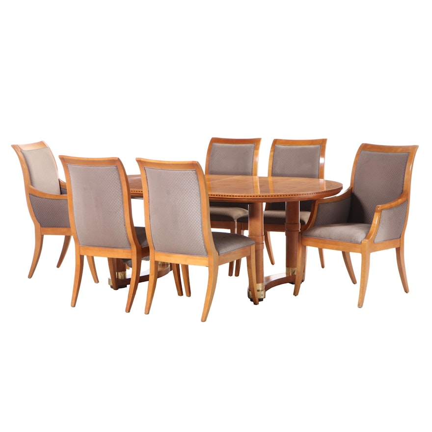 Hickory White "Genesis" Neoclassical Style Maple Seven-Piece Dining Set