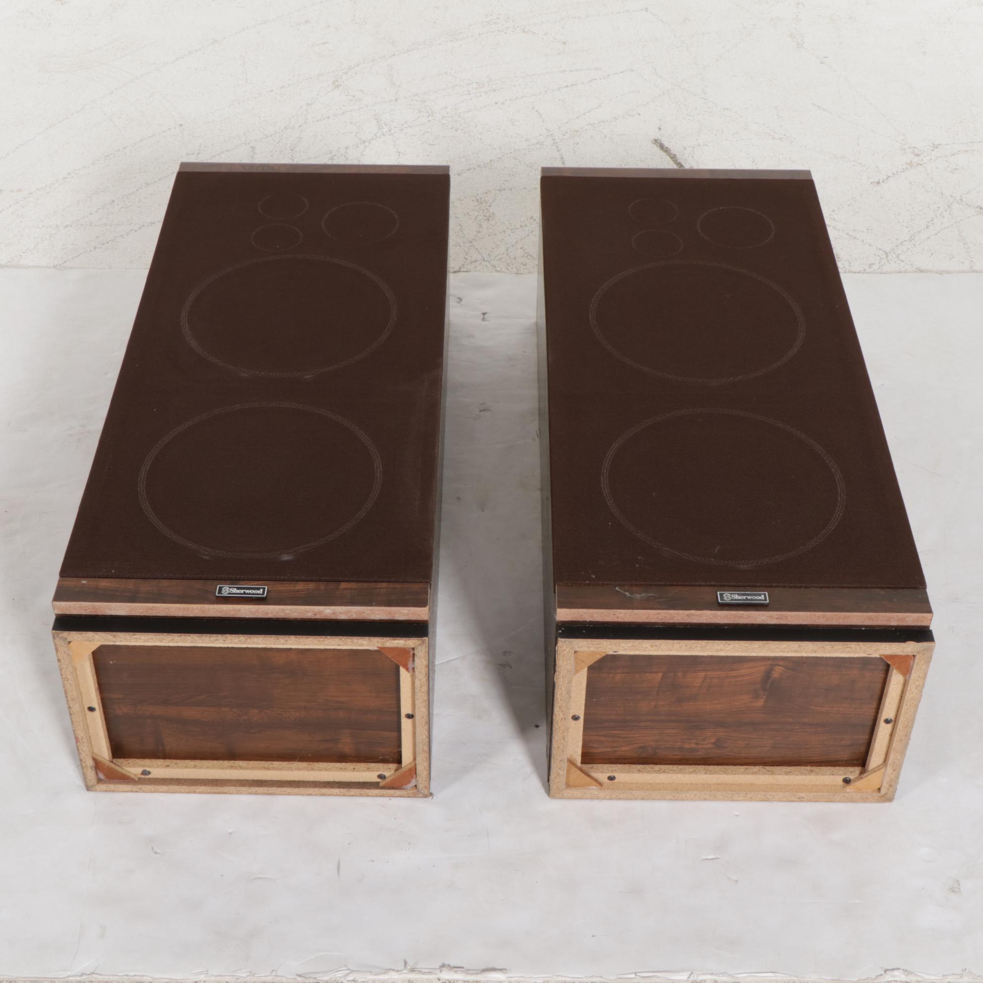 Pair of Sherwood S-1900 3-Way Speaker Systems, Late 20th Century