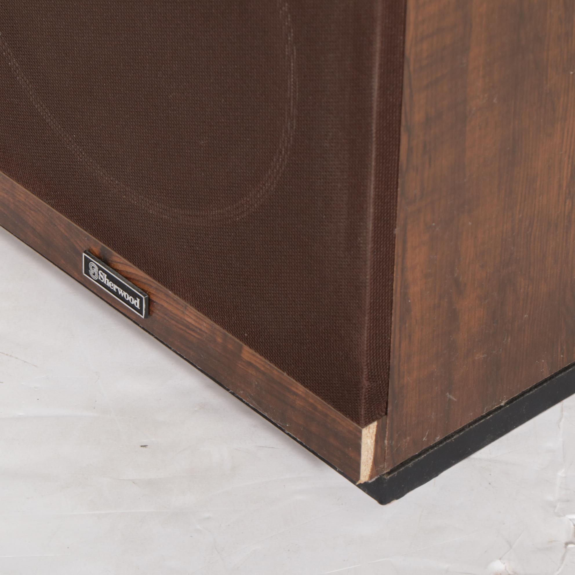 Pair of Sherwood S-1900 3-Way Speaker Systems, Late 20th Century