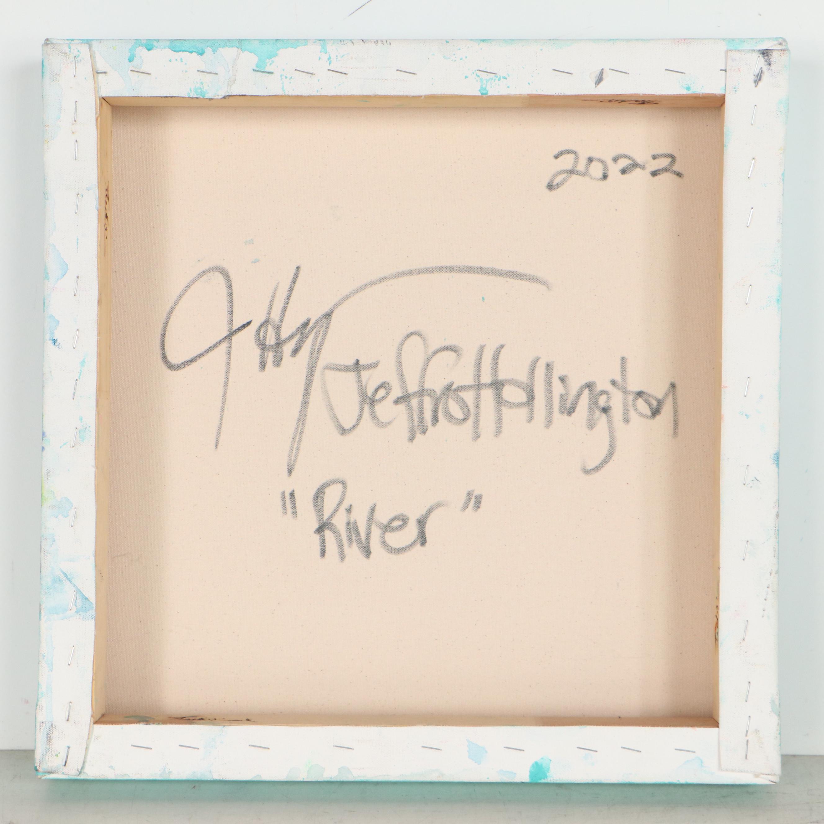 Jeffrey "Jeffro" Hollington Abstract Oil Painting "River," 2022