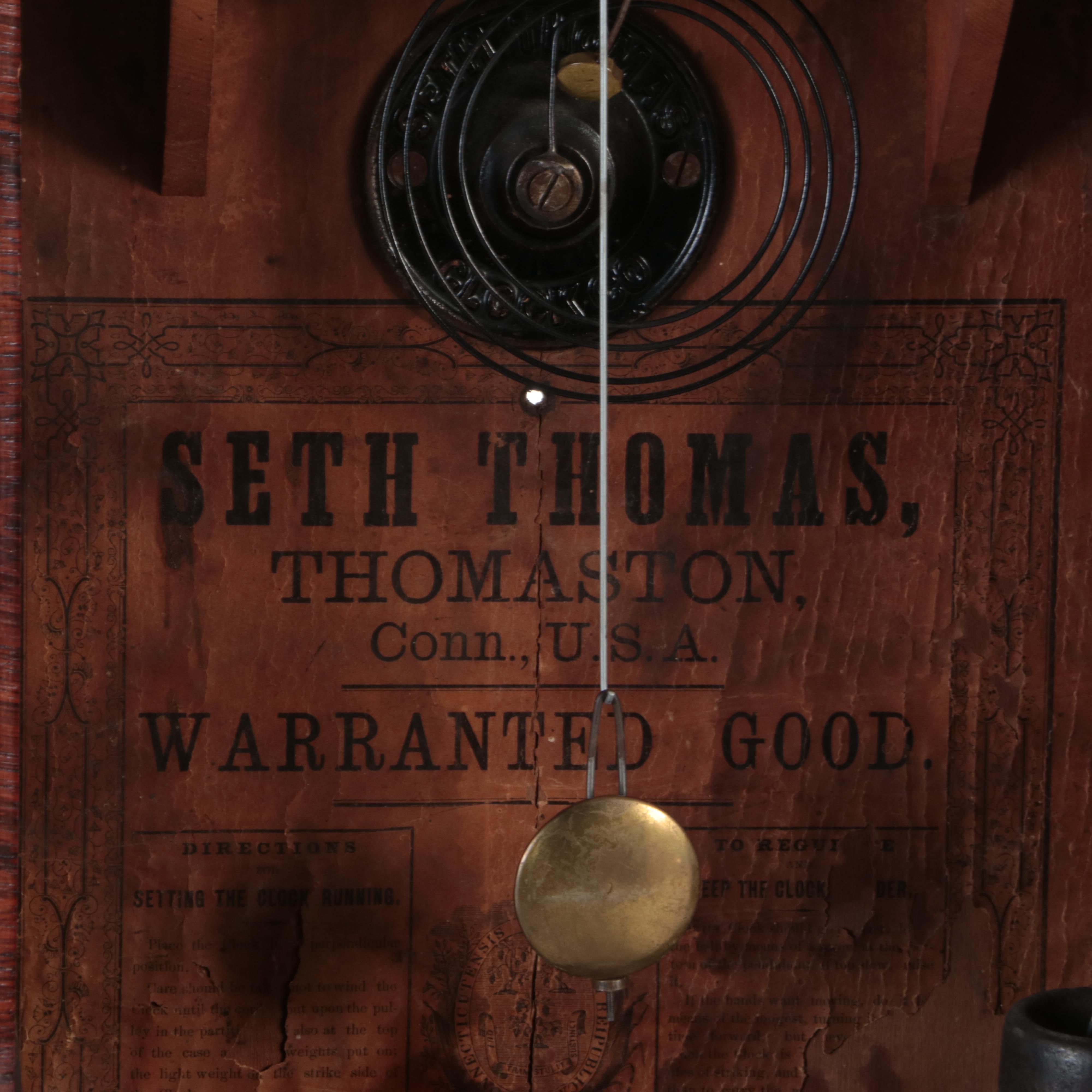 Seth Thomas Ogee Mantel Clock with Transfered Reverse Glass Panel