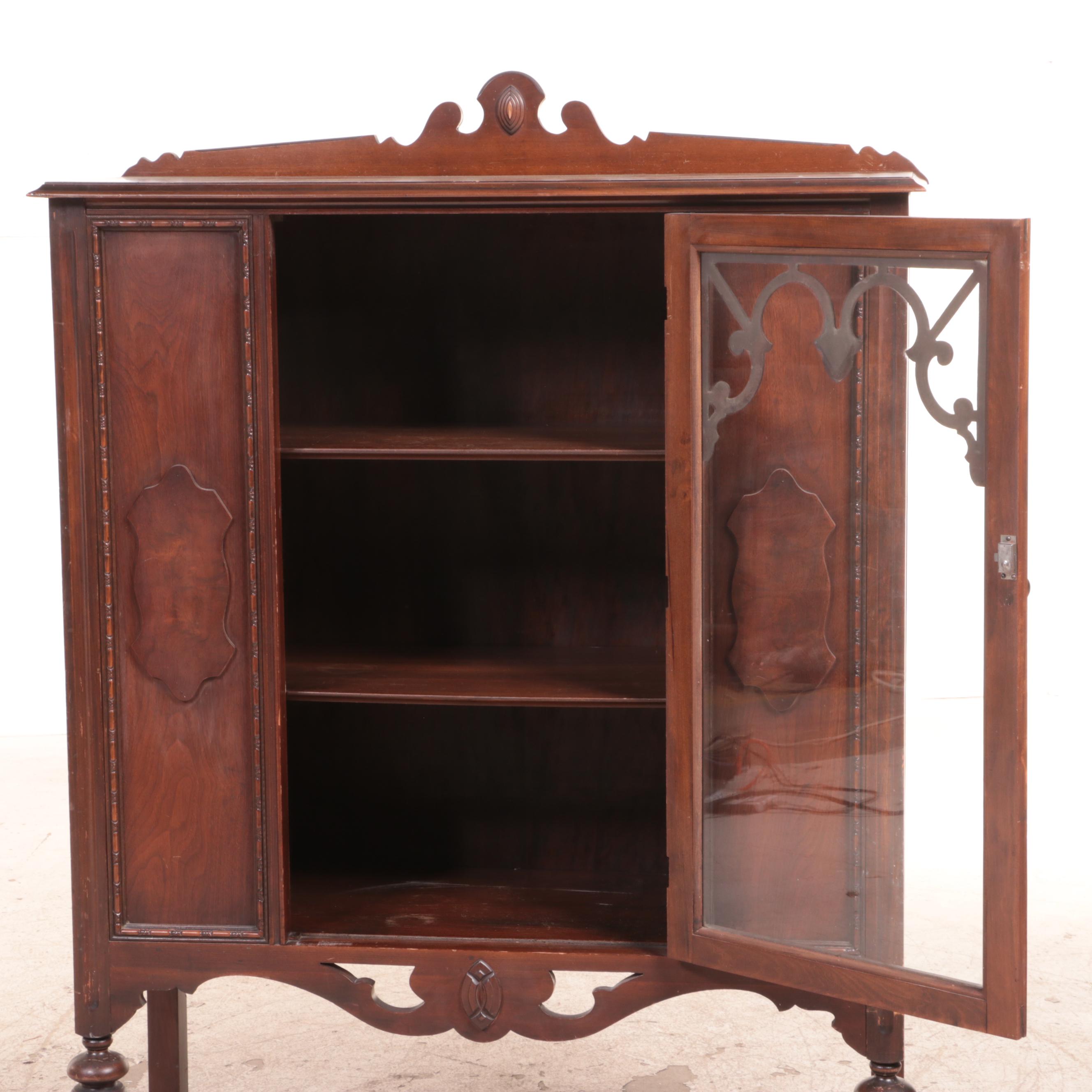 C.F. Schmoe Furniture Co. Jacobean Revival Walnut China Cabinet